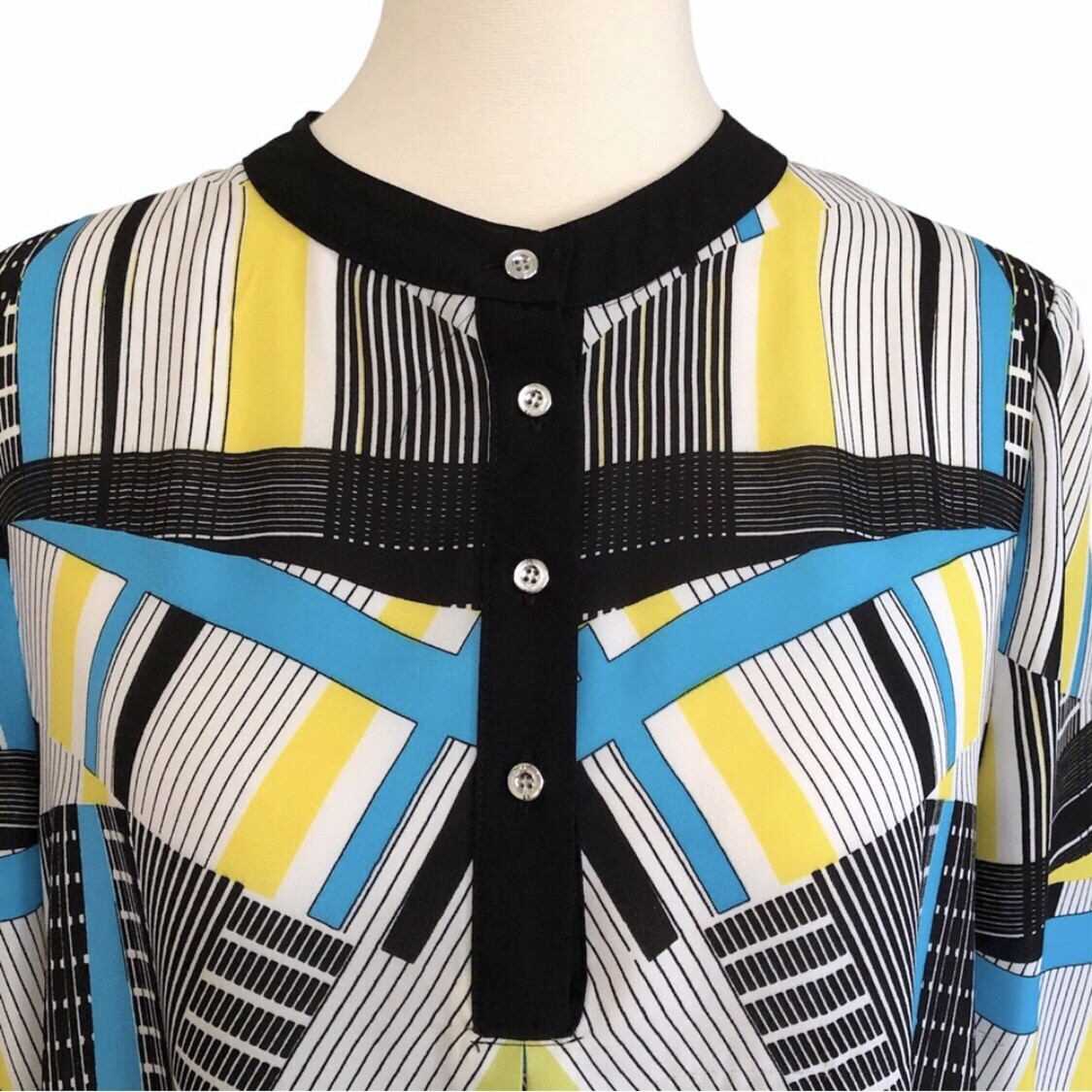 Relativity Multicolored Semi Sheer Geo-Print Tunic M NWOT - photo 5