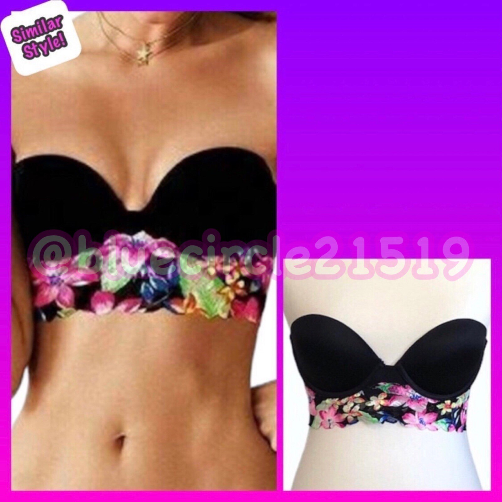 Victoria's Secret Pink Strapless Bustier Bra 34B