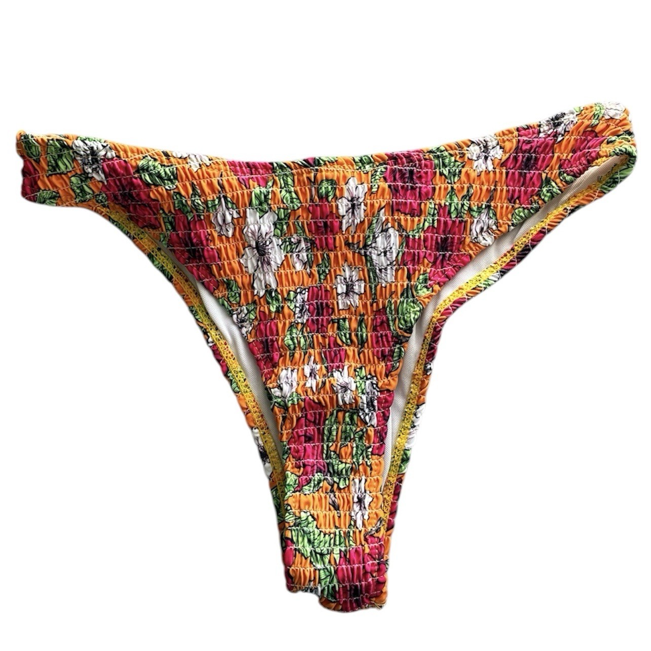 Floral High Stretch Cheeky Bikini Swim Bottoms - Size Medium - photo 2