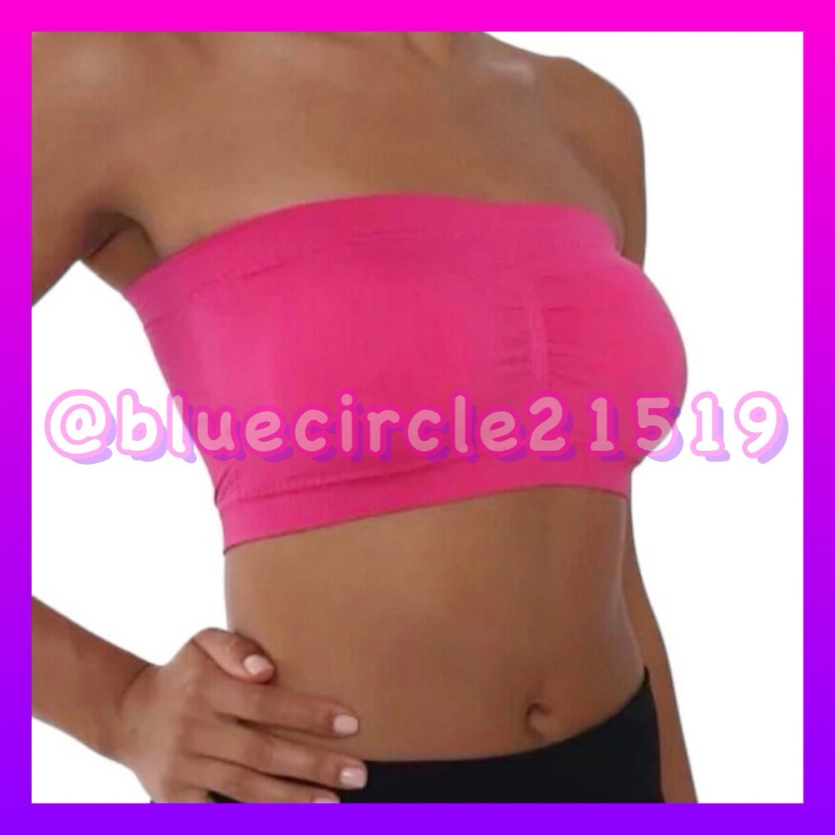 No Boundaries Hot Pink Seamless Bandeau Bra - Size M