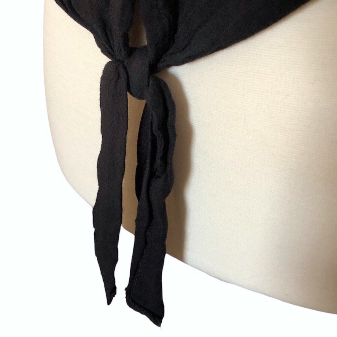 No Boundaries Black Button Down Tie Waist Lace Back Top S - photo 5