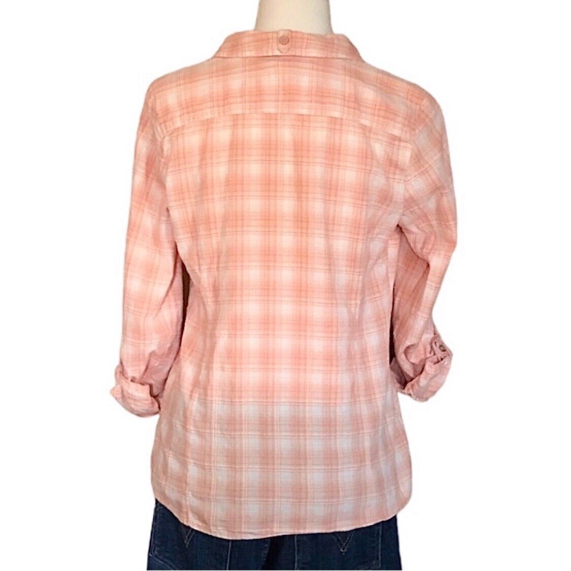 Ruff Hewn Orange Plaid Flannel Button Down Top - Size M - photo 5