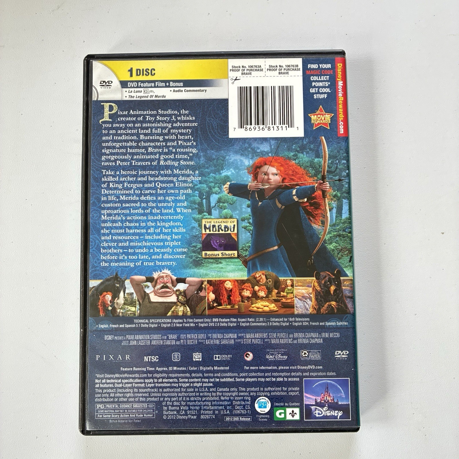 Disney Pixar's Brave DVD (2012) - photo 3