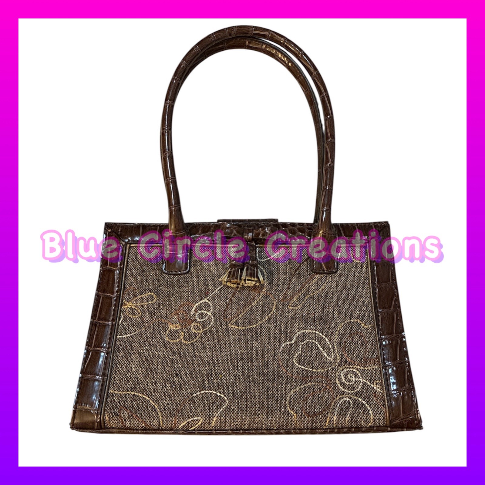 Liz Claiborne Vintage Bag - Brown Tapestry Satchel