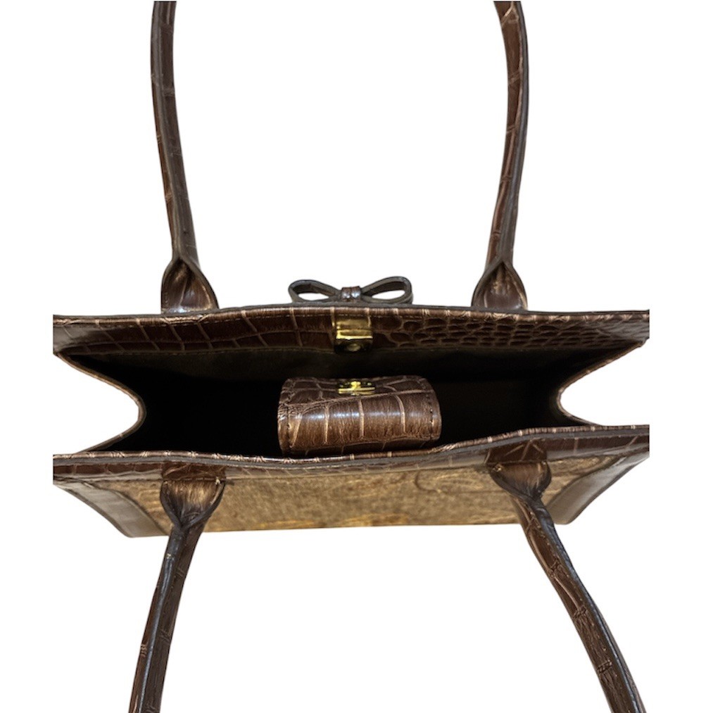 Liz Claiborne Vintage Bag - Brown Tapestry Satchel - photo 2