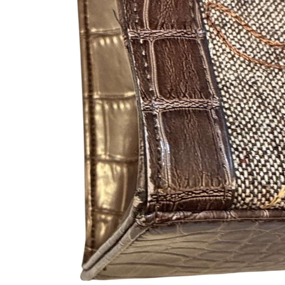 Liz Claiborne Vintage Bag - Brown Tapestry Satchel - photo 4