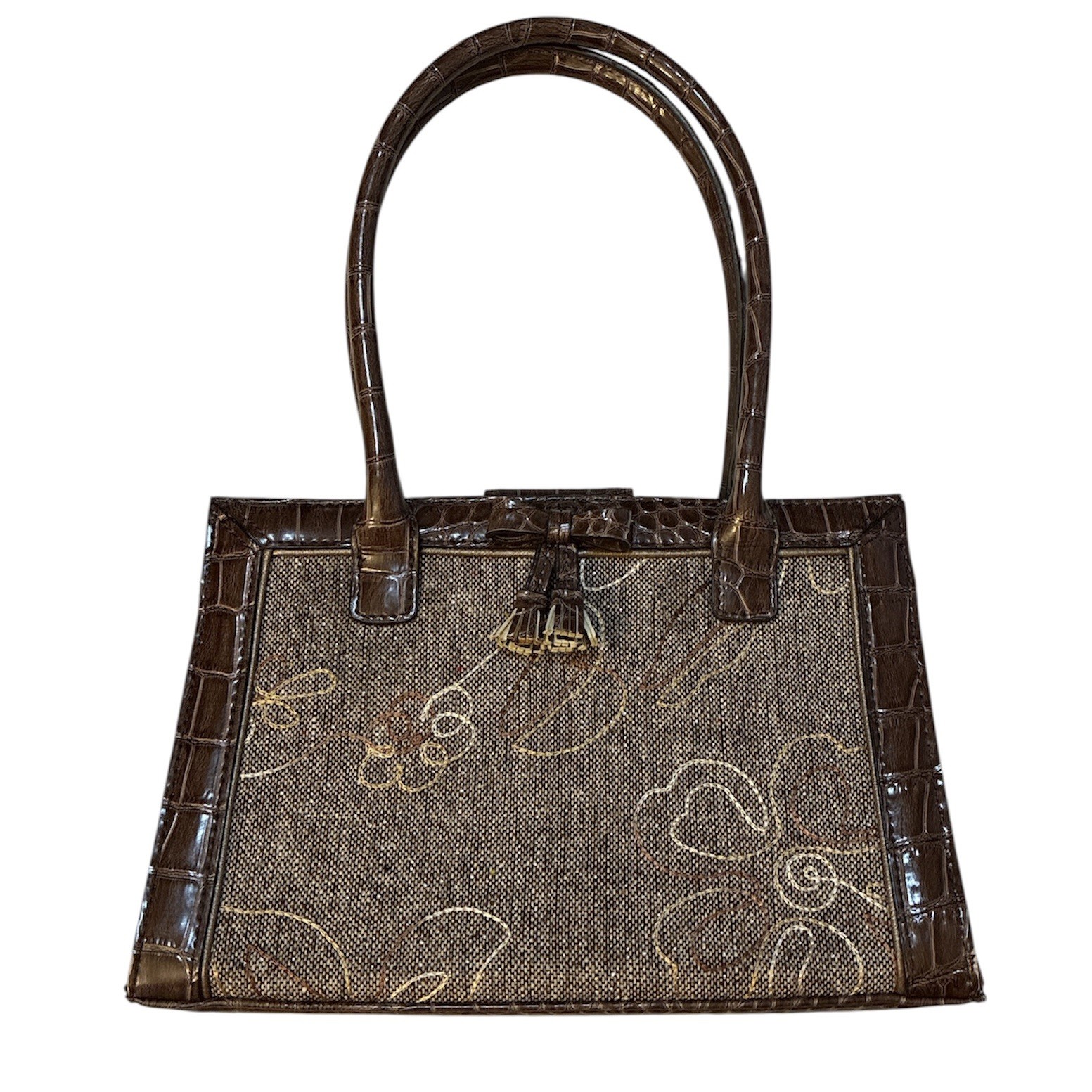 Liz Claiborne Vintage Bag - Brown Tapestry Satchel - photo 5