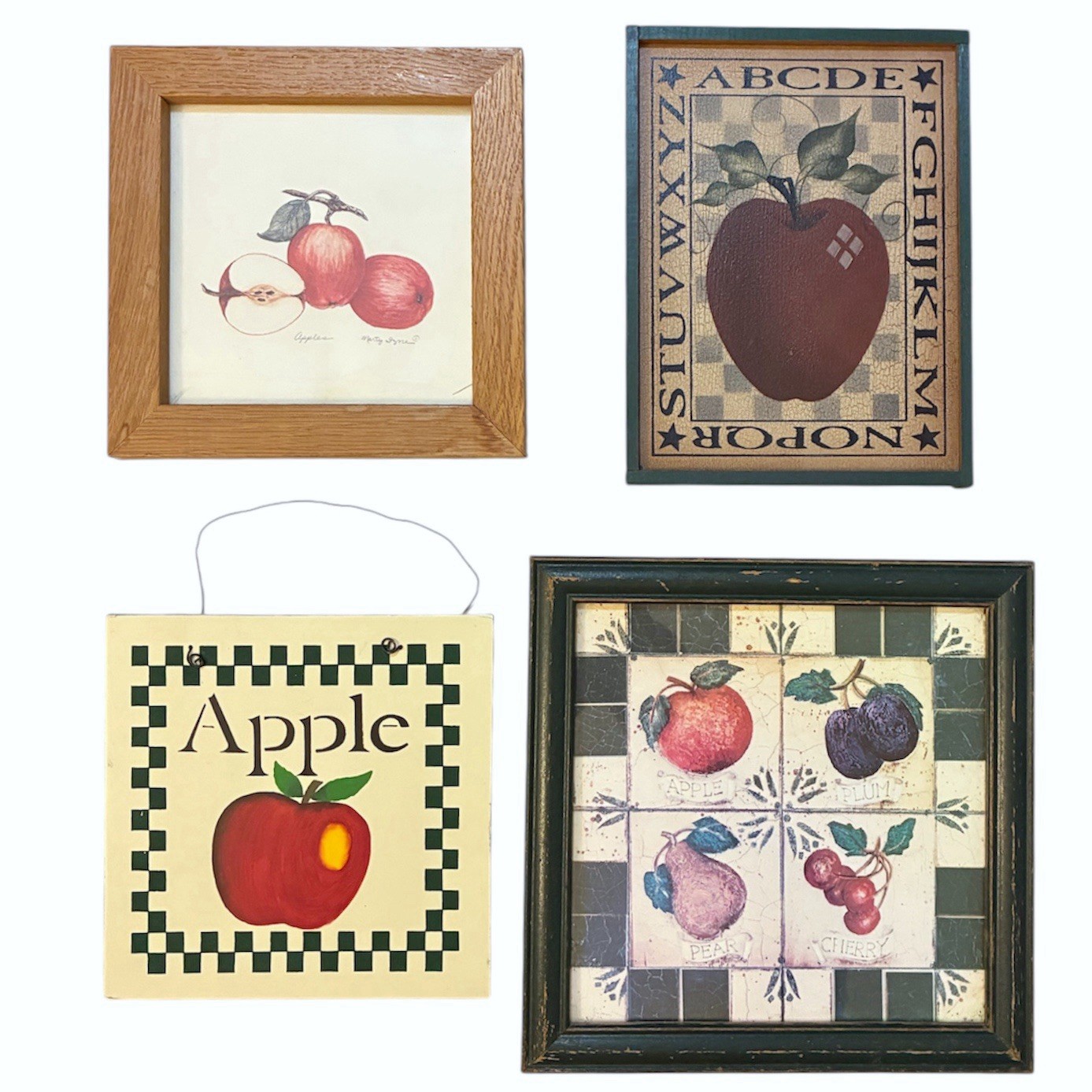 Rustic Farmhouse Apple Wall Decor 4 Piece Bundle Vintage Cottage - photo 2