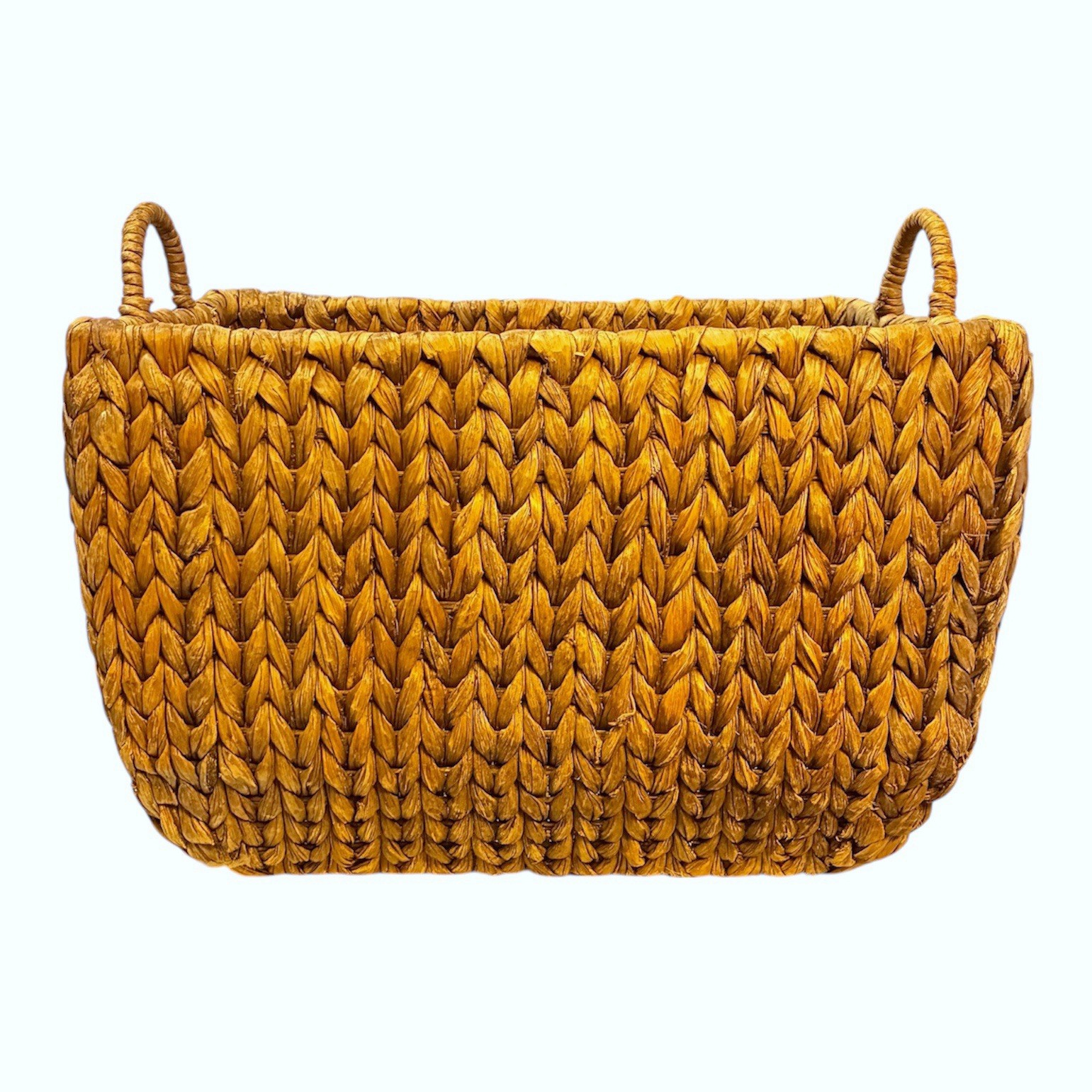 Large Rectangular Vintage Seagrass Woven Basket w/ Handles - photo 2