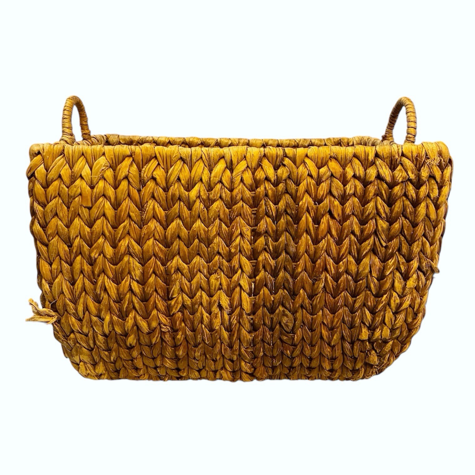 Large Rectangular Vintage Seagrass Woven Basket w/ Handles - photo 3
