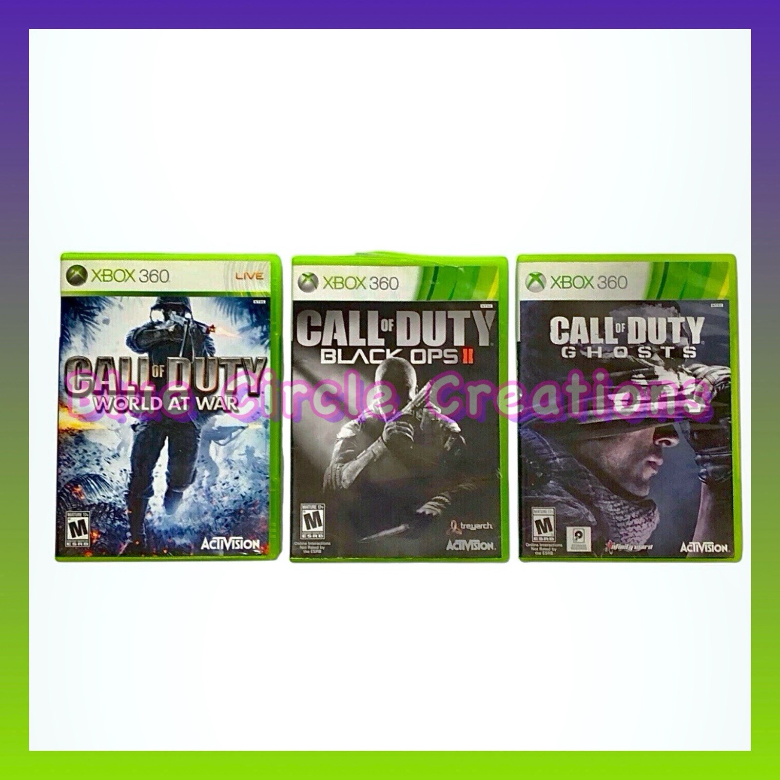 XBox 360 Call of Duty 3 Piece Video Games Bundle