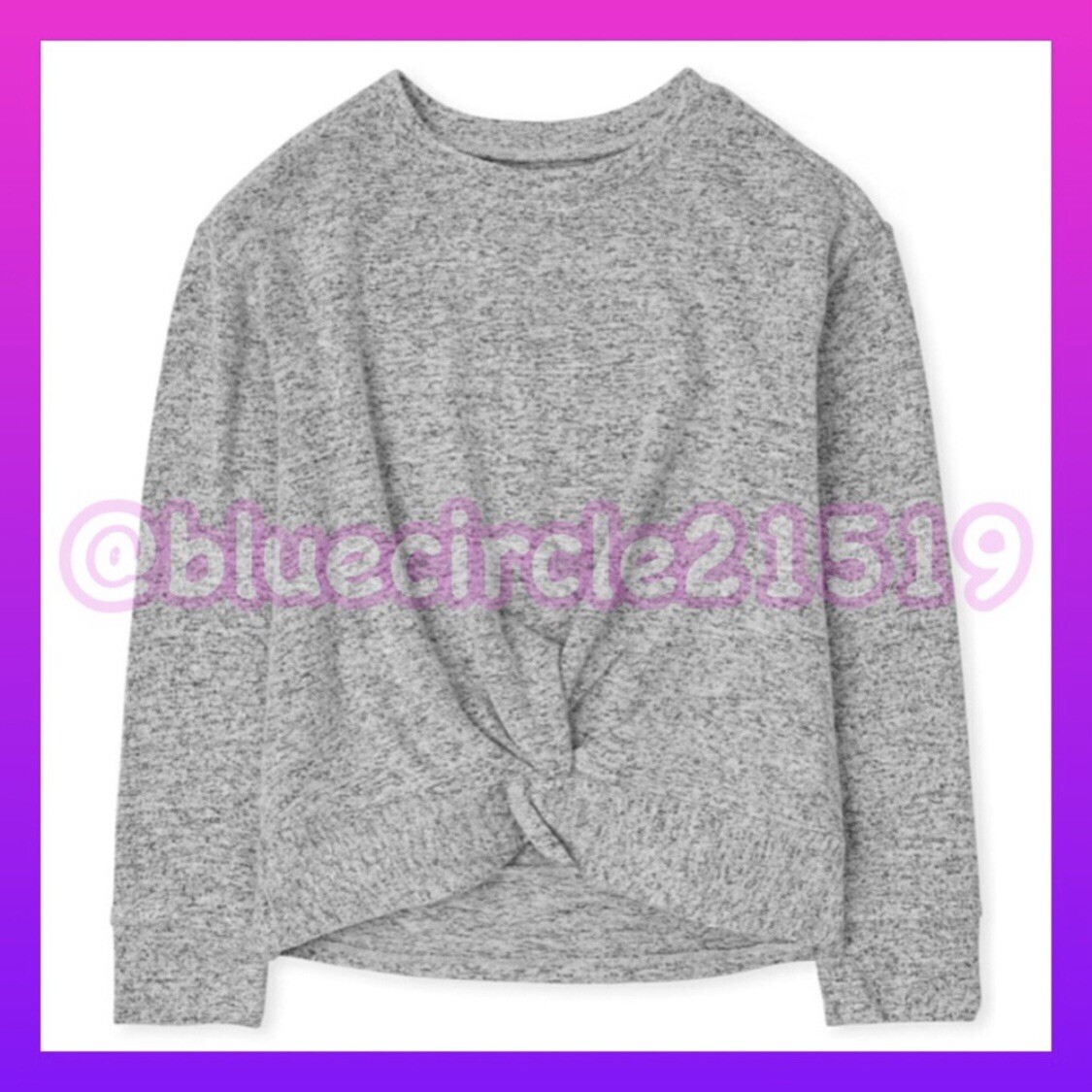 The Children's Place Gray Crew Neck Sweater Top Twist Front Long