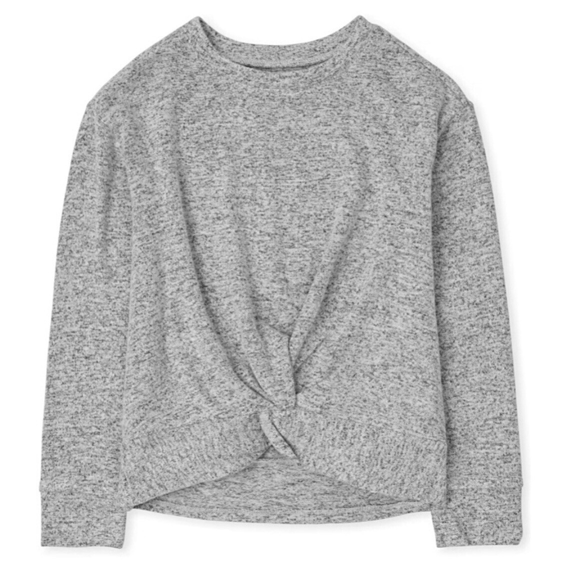 The Children's Place Gray Crew Neck Sweater Top Twist Front Long - photo 2