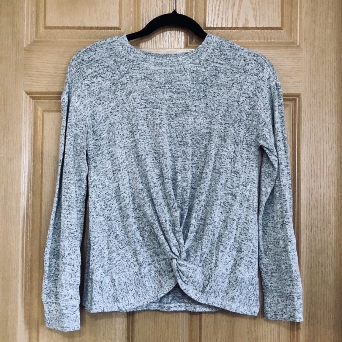 The Children's Place Gray Crew Neck Sweater Top Twist Front Long - photo 3