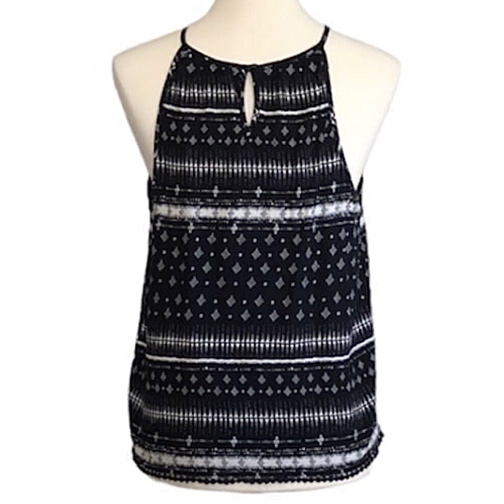 Mudd Halter Top Aztec Print Black And White Size Medium - photo 5