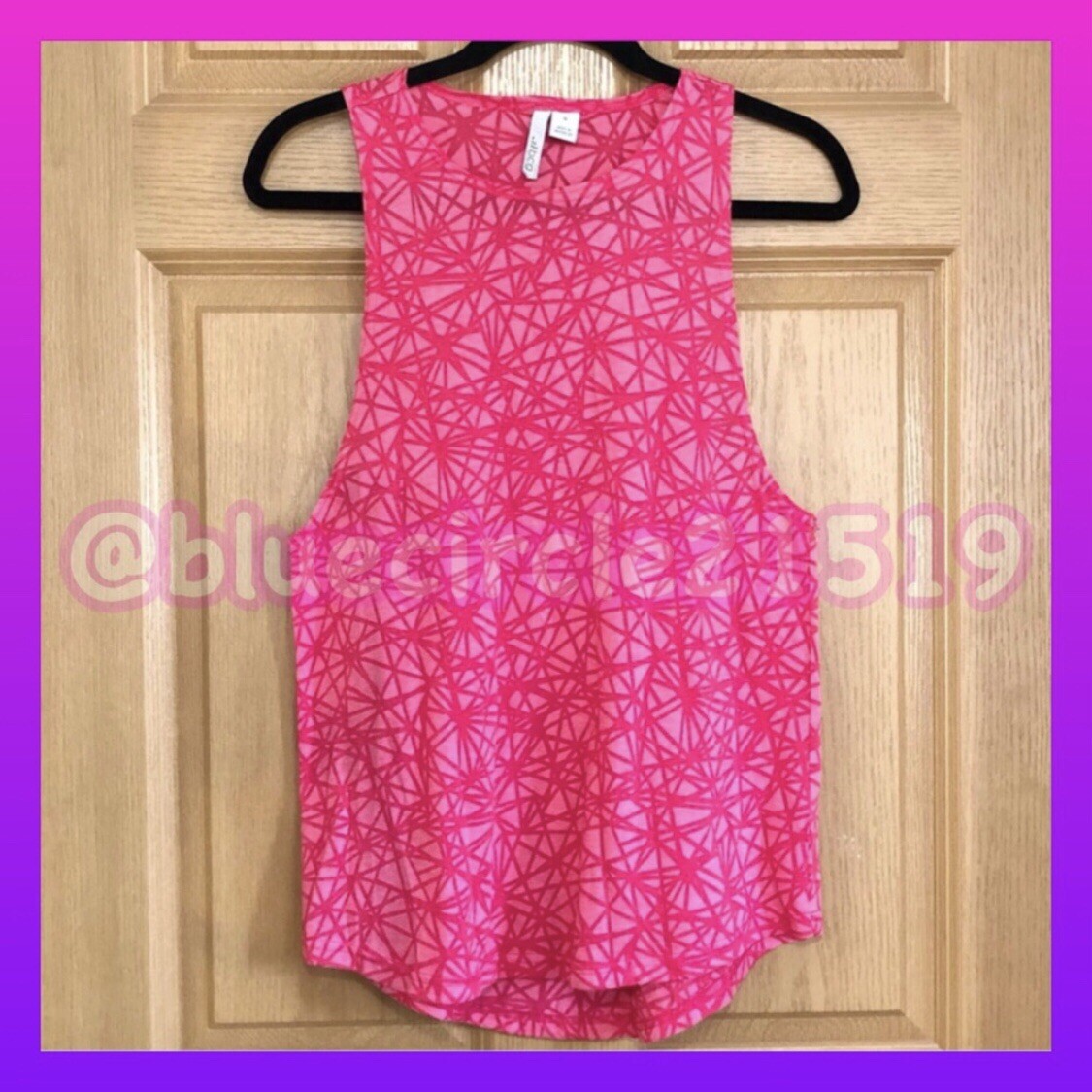 BCG Pink Geometric Print Exercise Tank - Size XL