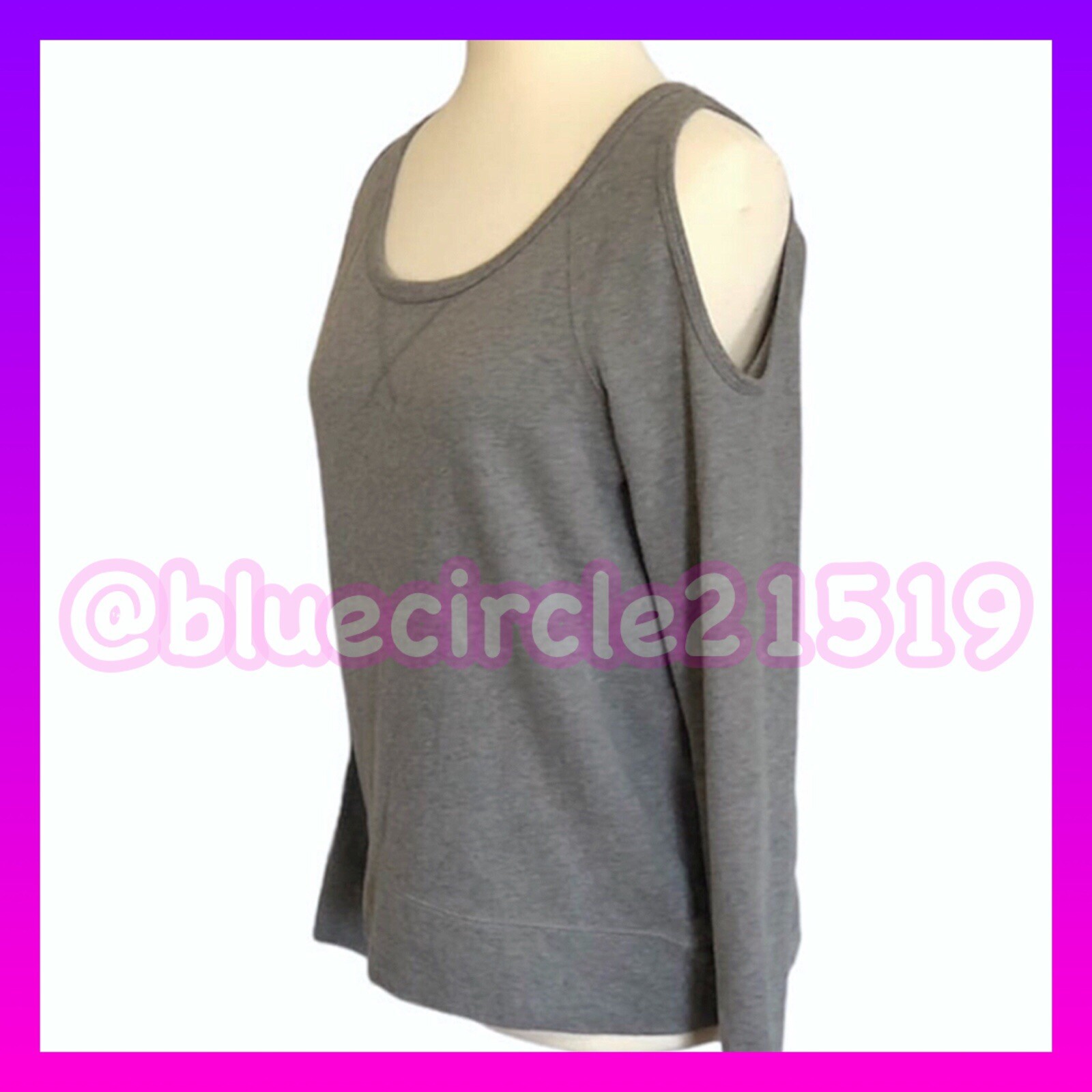 Maurices Cold Shoulder Solid Gray Pullover Sweatshirt Size Mediu