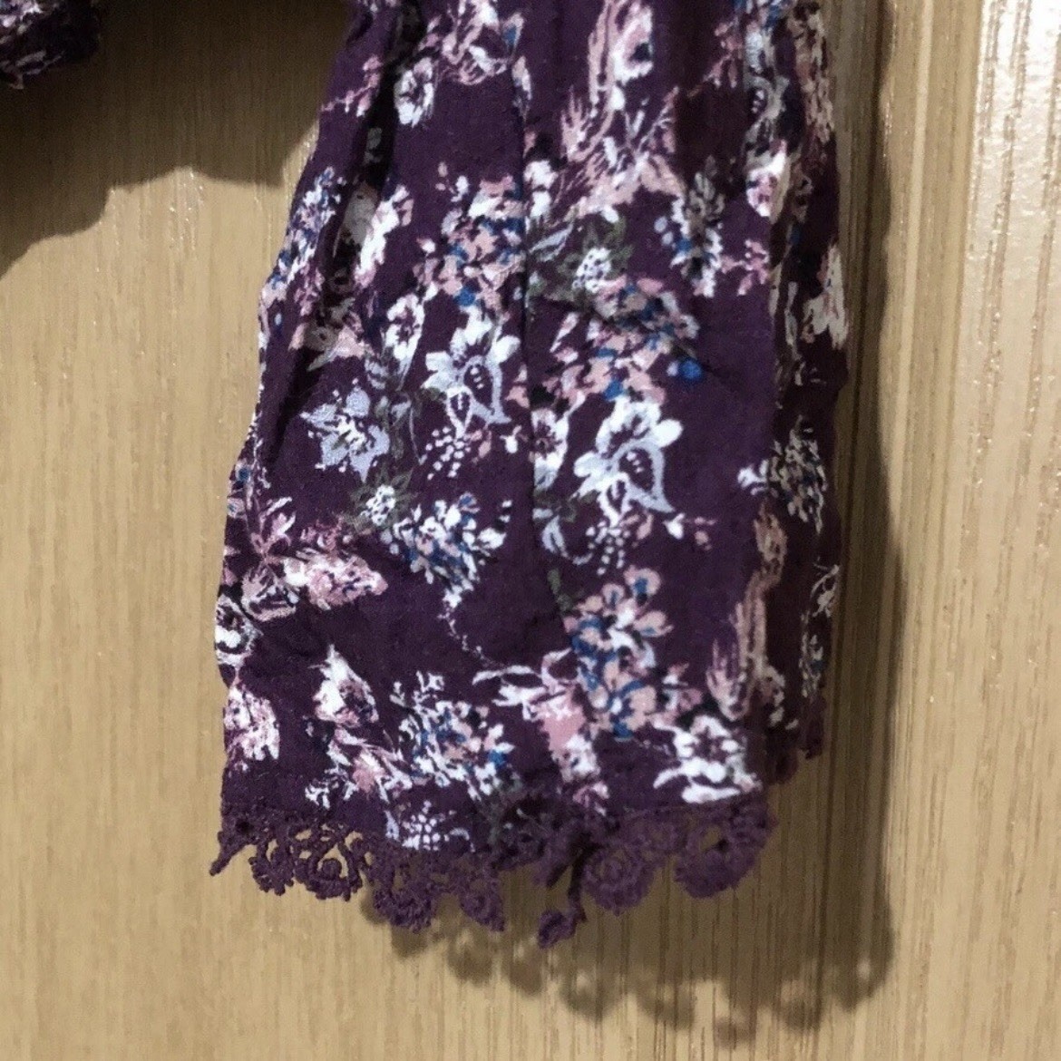 Rue21 Burgundy Floral Long Sleeve Crop Top - Size M - photo 3