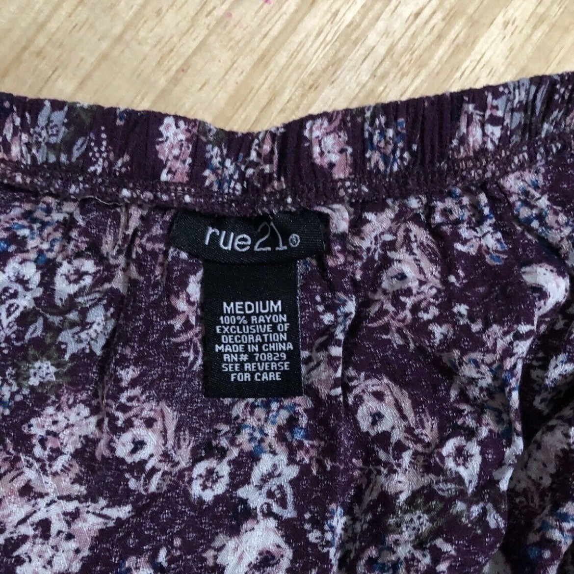 Rue21 Burgundy Floral Long Sleeve Crop Top - Size M - photo 5