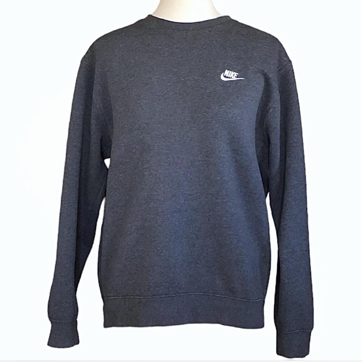 Nike Mini Swoosh Vintage Sweatshirt Dark Gray Fleece Pullover Cr - photo 2