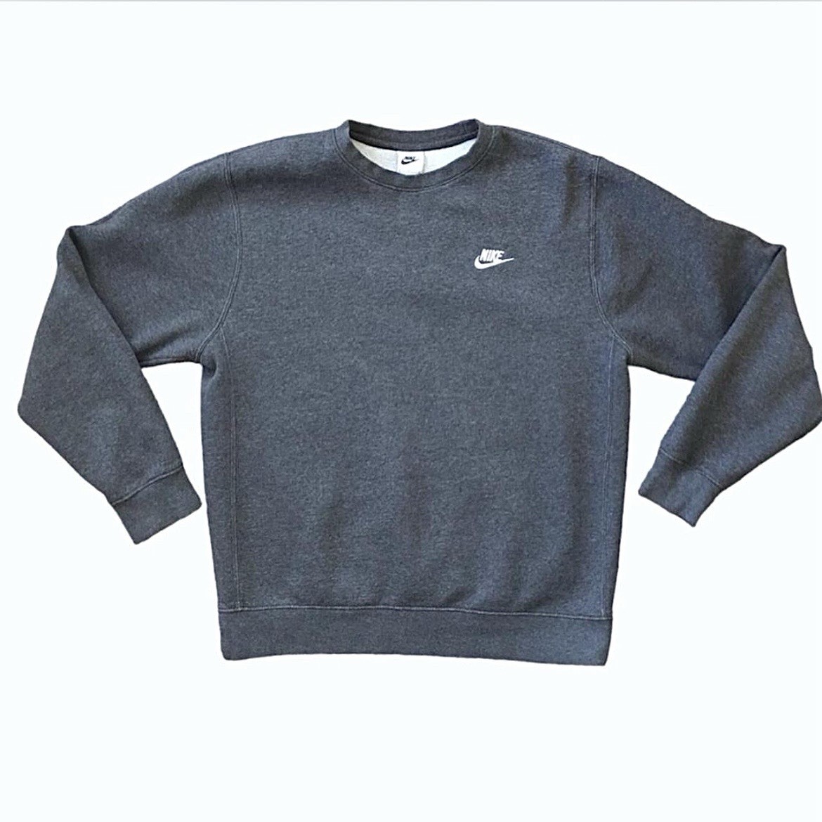 Nike Mini Swoosh Vintage Sweatshirt Dark Gray Fleece Pullover Cr - photo 3
