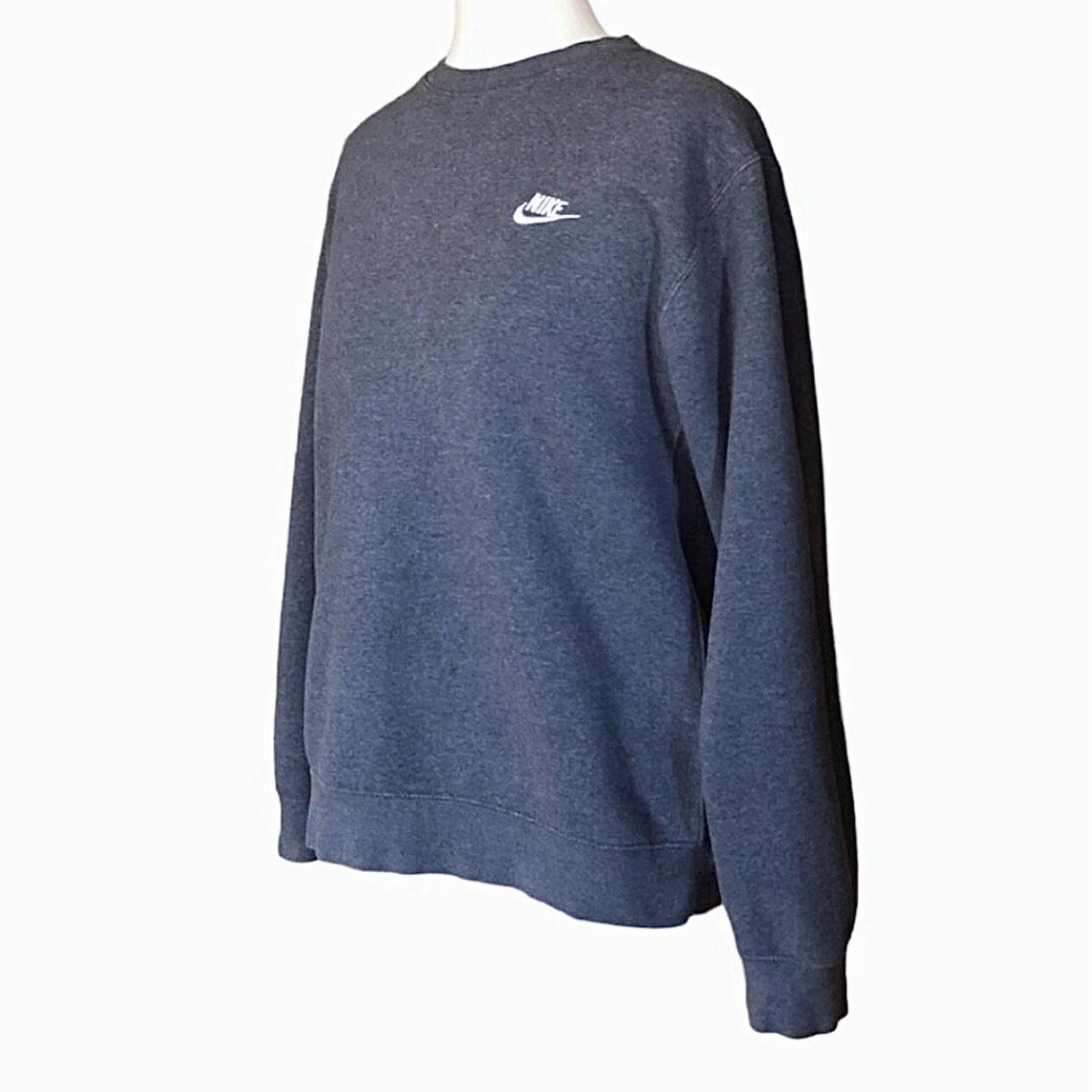 Nike Mini Swoosh Vintage Sweatshirt Dark Gray Fleece Pullover Cr - photo 4