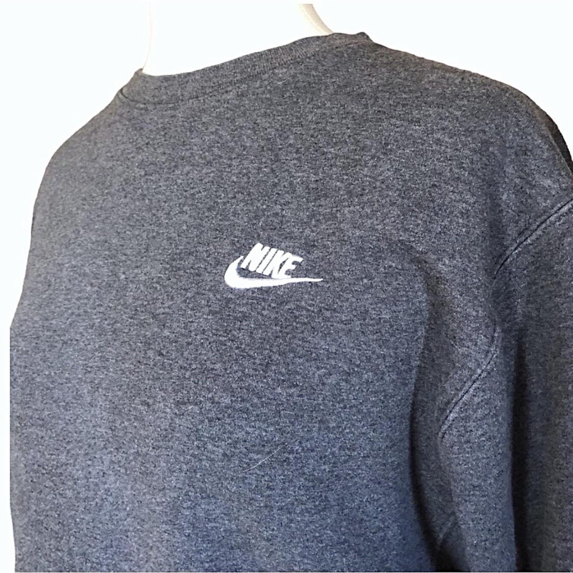 Nike Mini Swoosh Vintage Sweatshirt Dark Gray Fleece Pullover Cr - photo 5