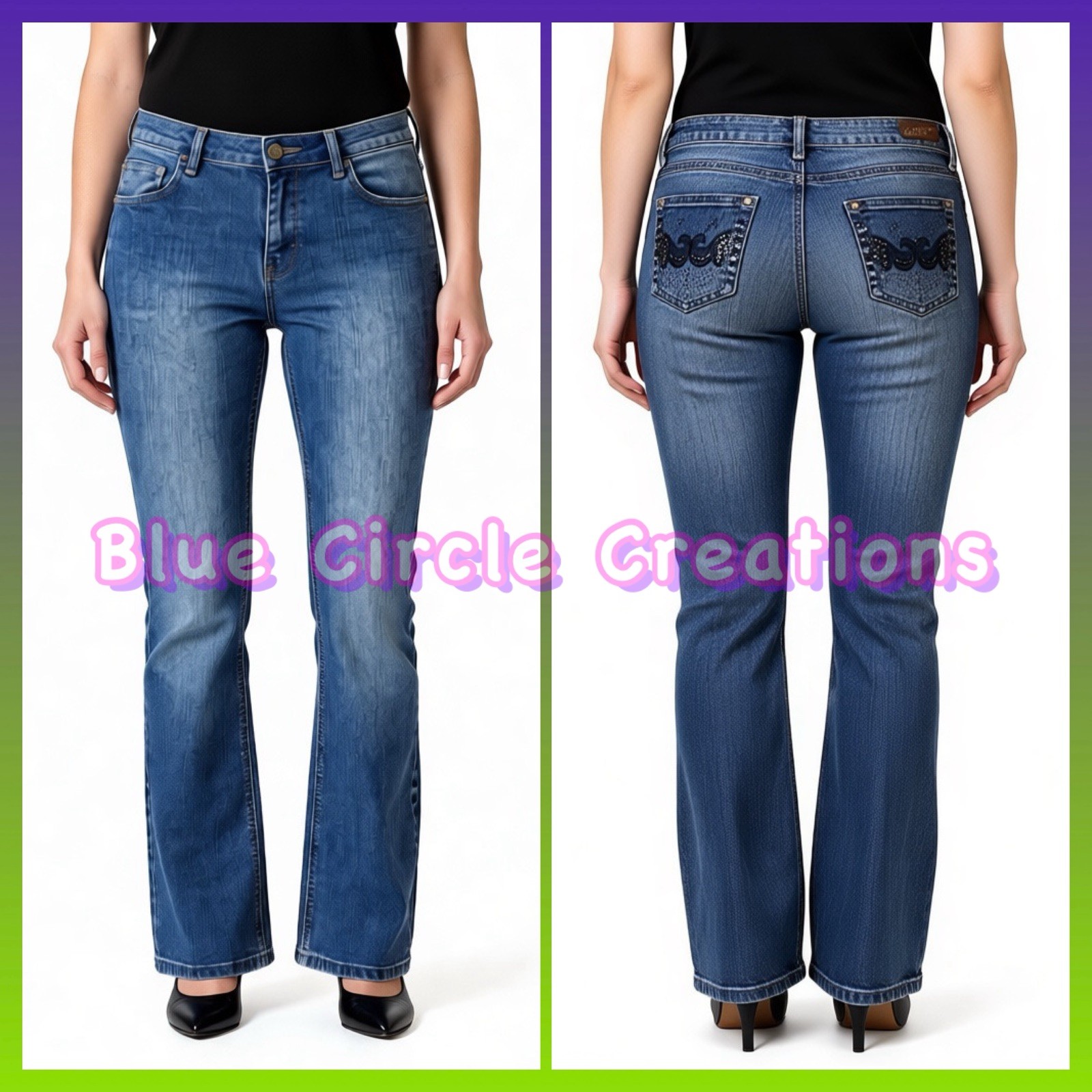 Southpole Blue Denim Jeans with Detailed Back Pockets •Size 9