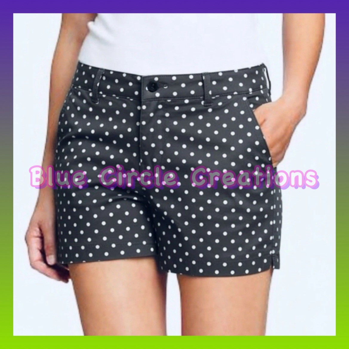 Ann Taylor Gray and White Polka-Dot Shorts - Size 6