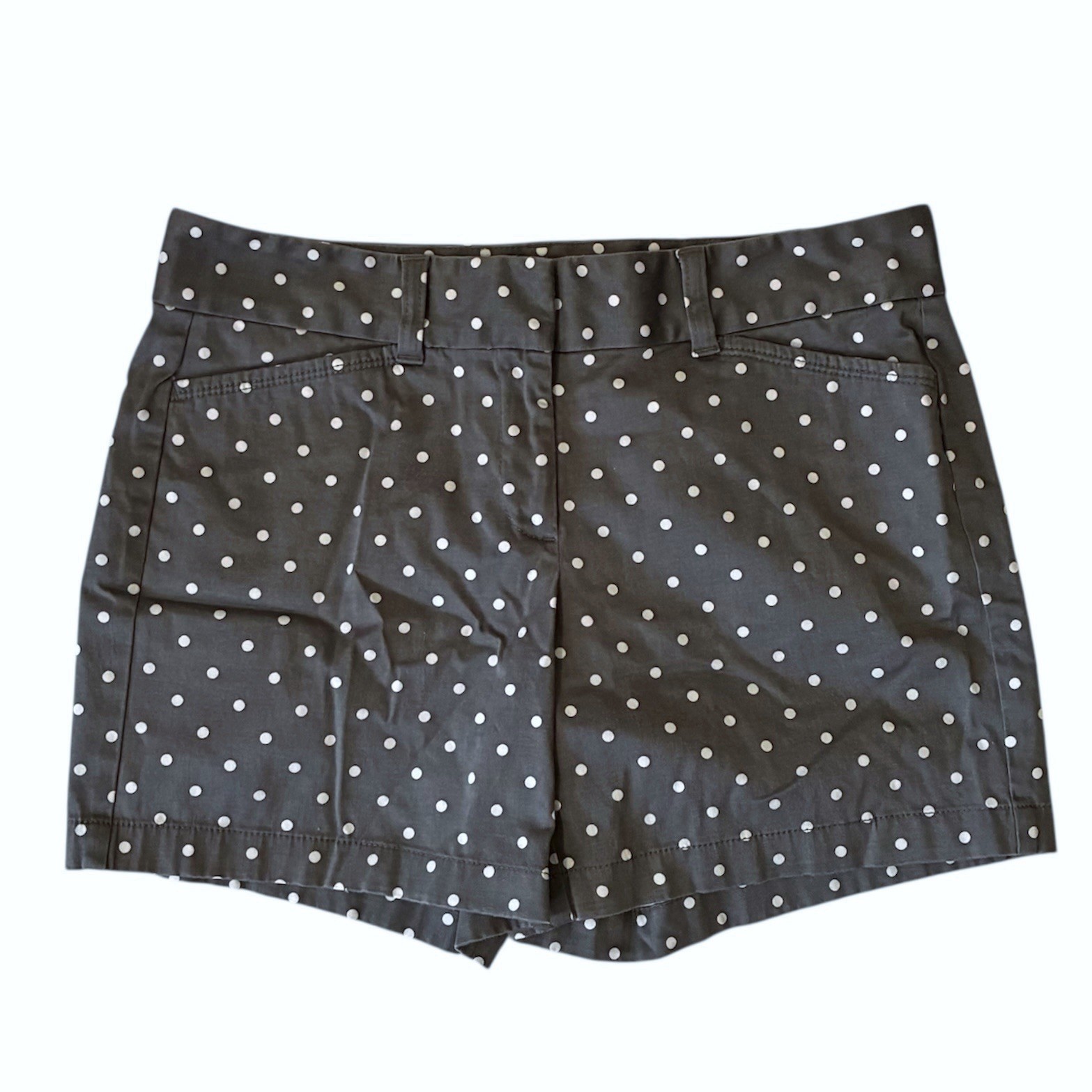 Ann Taylor Gray and White Polka-Dot Shorts - Size 6 - photo 2