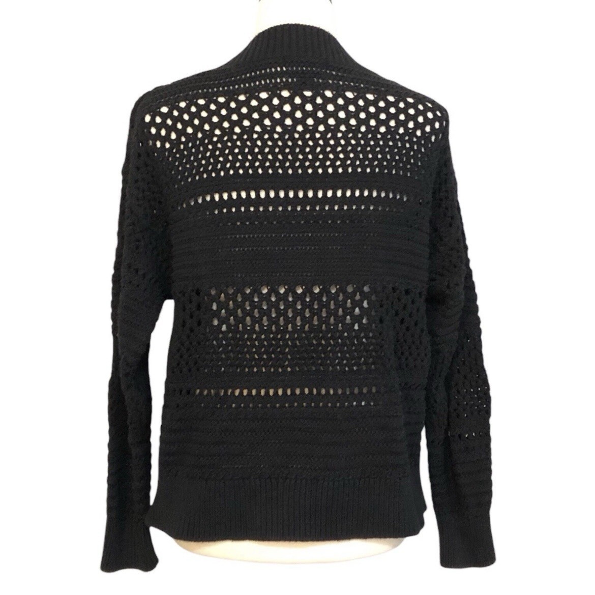 Universal Thread Open Work Knit Sweater V-Neck Black XL - photo 3