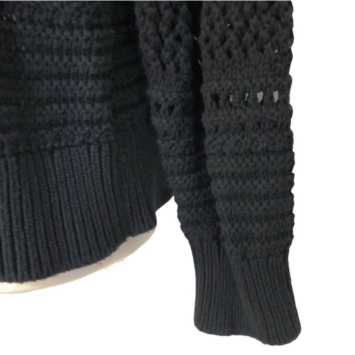 Universal Thread Open Work Knit Sweater V-Neck Black XL - photo 4
