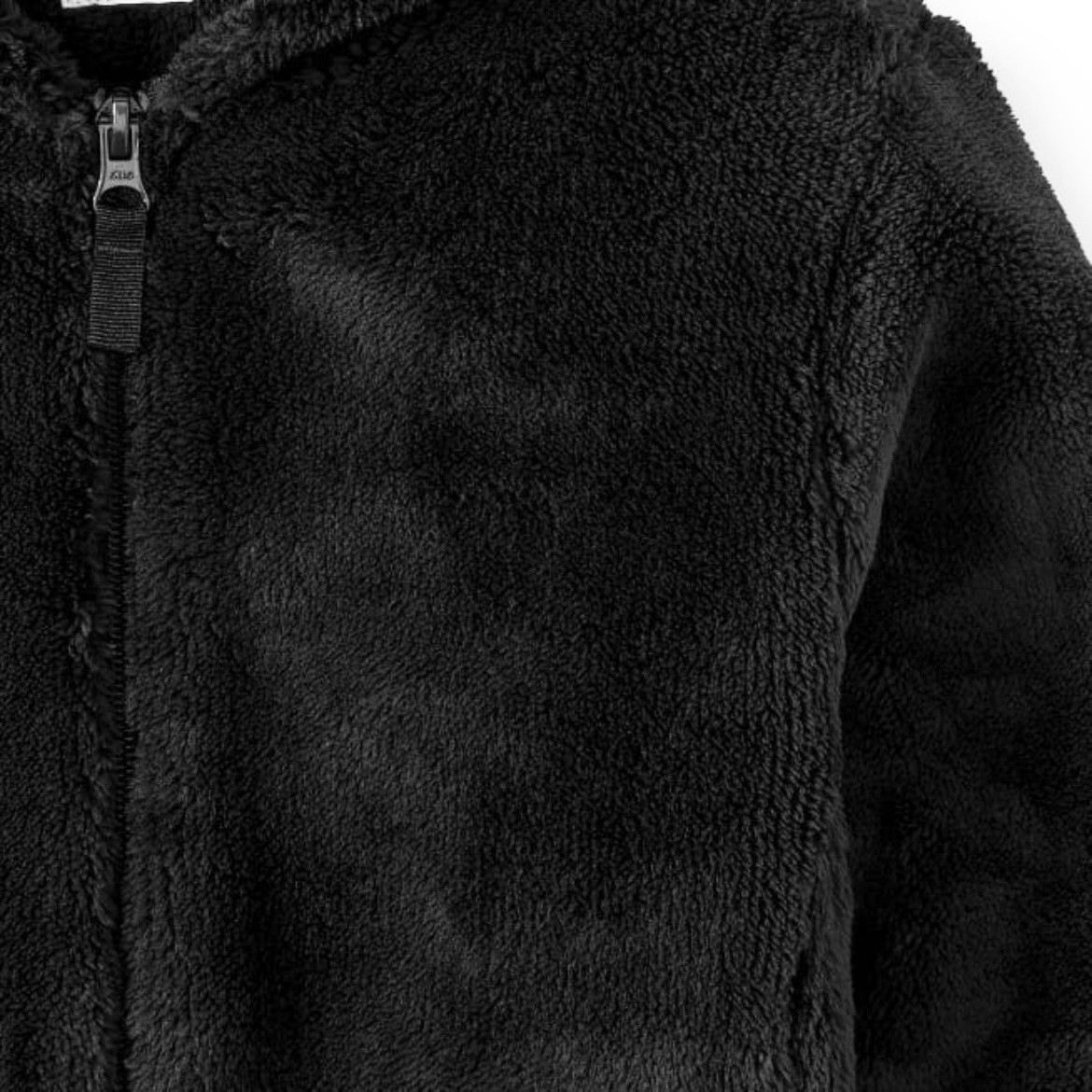Wonder Nation Black Plush Full-Zip Jacket with Hood, Size XL (14 - photo 3
