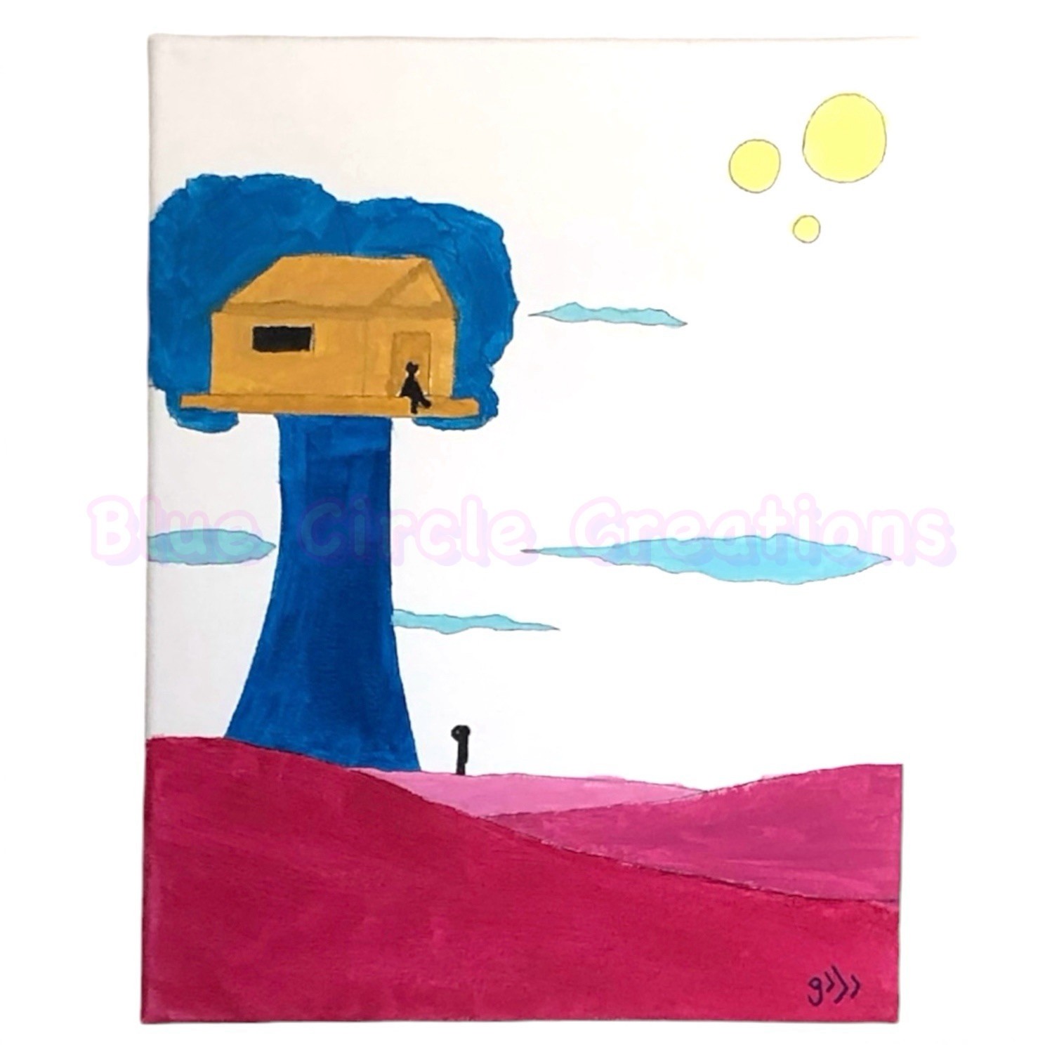 11x14 Canvas Painting "Dreamland" by 14yr Old - photo 2