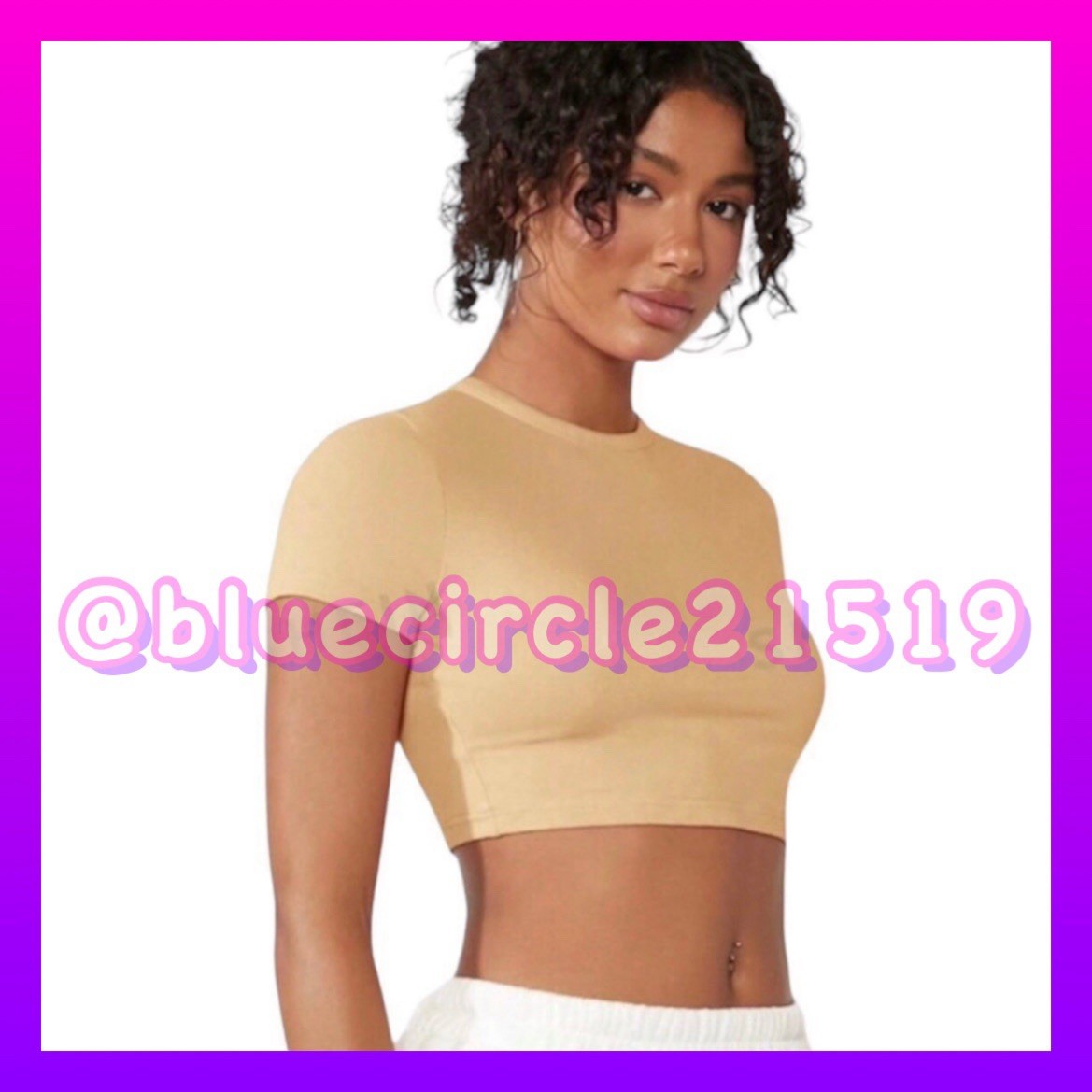 Women's Solid Colored Crop Top T-Shirt Baby Tee - Size Medium