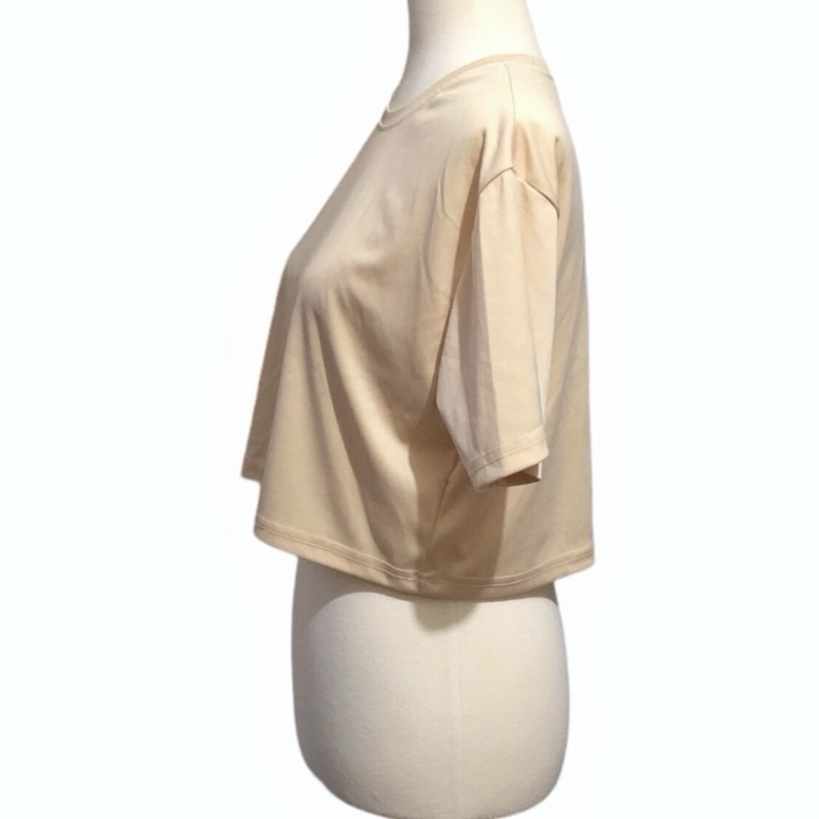 Women's Solid Colored Crop Top T-Shirt Baby Tee - Size Medium - photo 3