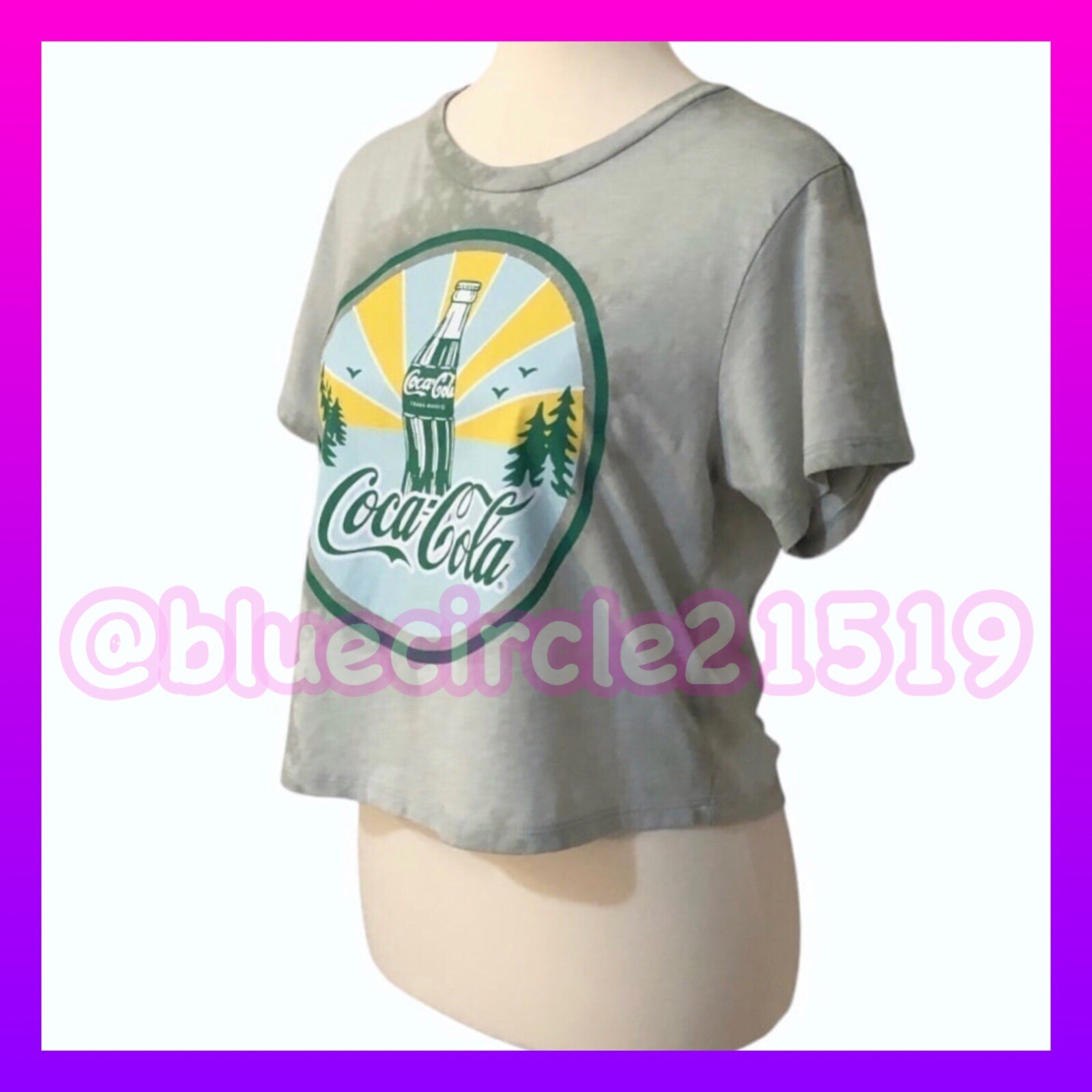 Coca-Cola Custom Tie Dye Crop Top - Green - Small