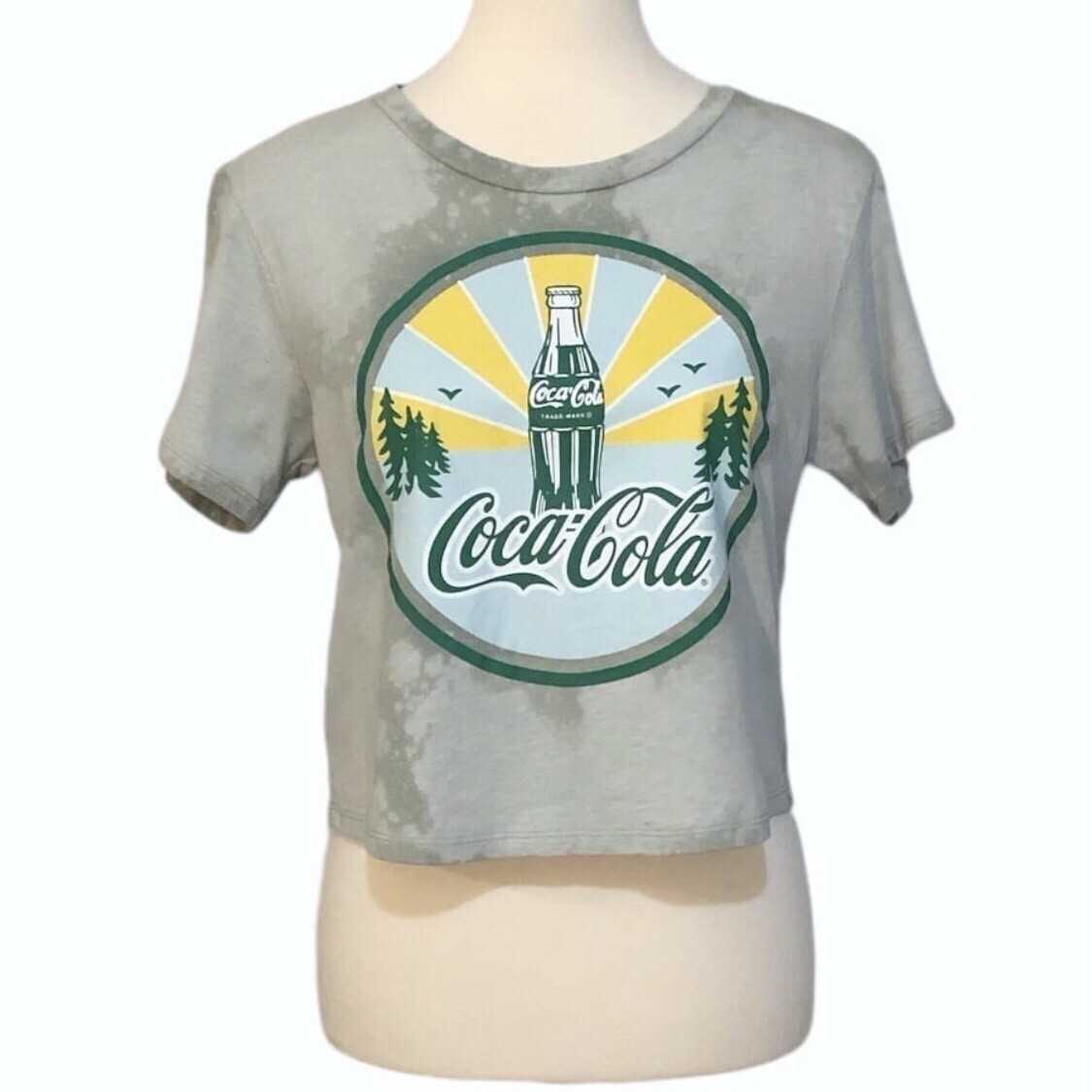 Coca-Cola Custom Tie Dye Crop Top - Green - Small - photo 2