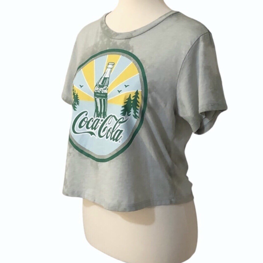 Coca-Cola Custom Tie Dye Crop Top - Green - Small - photo 3