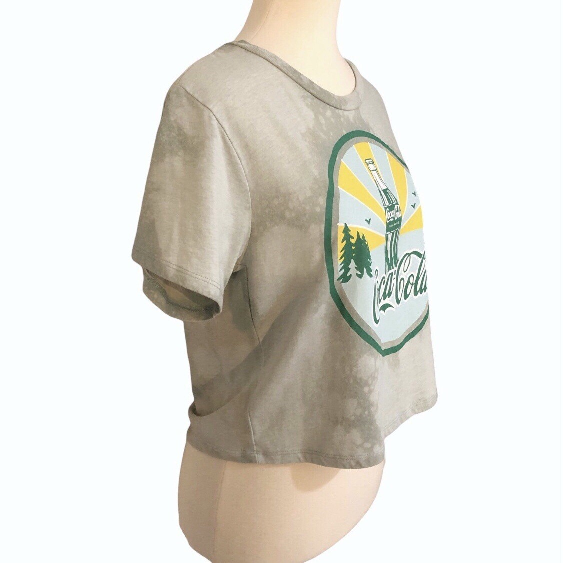 Coca-Cola Custom Tie Dye Crop Top - Green - Small - photo 4