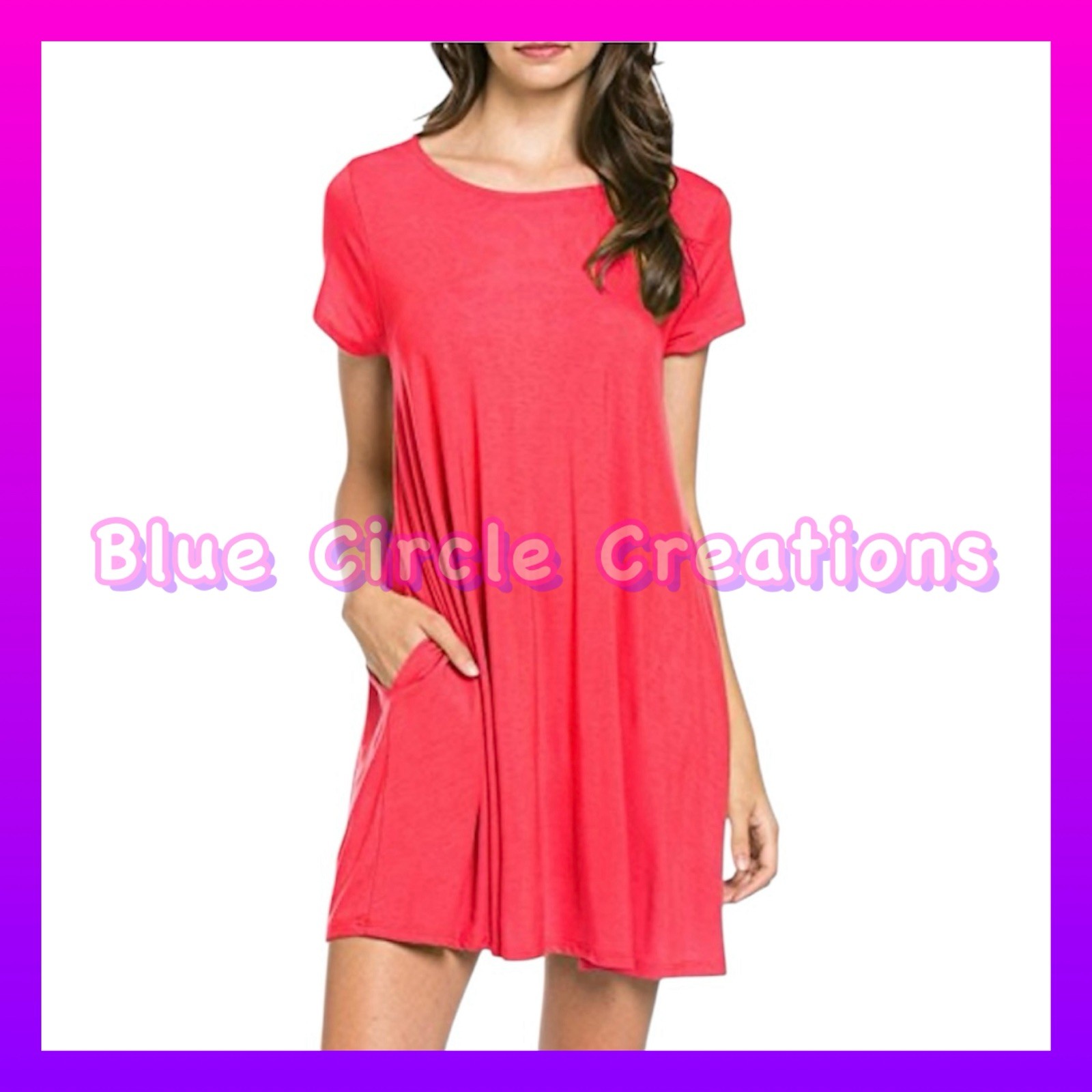 Mittoshop Coral T-Shirt Dress Short Sleeves Pockets NWT XL