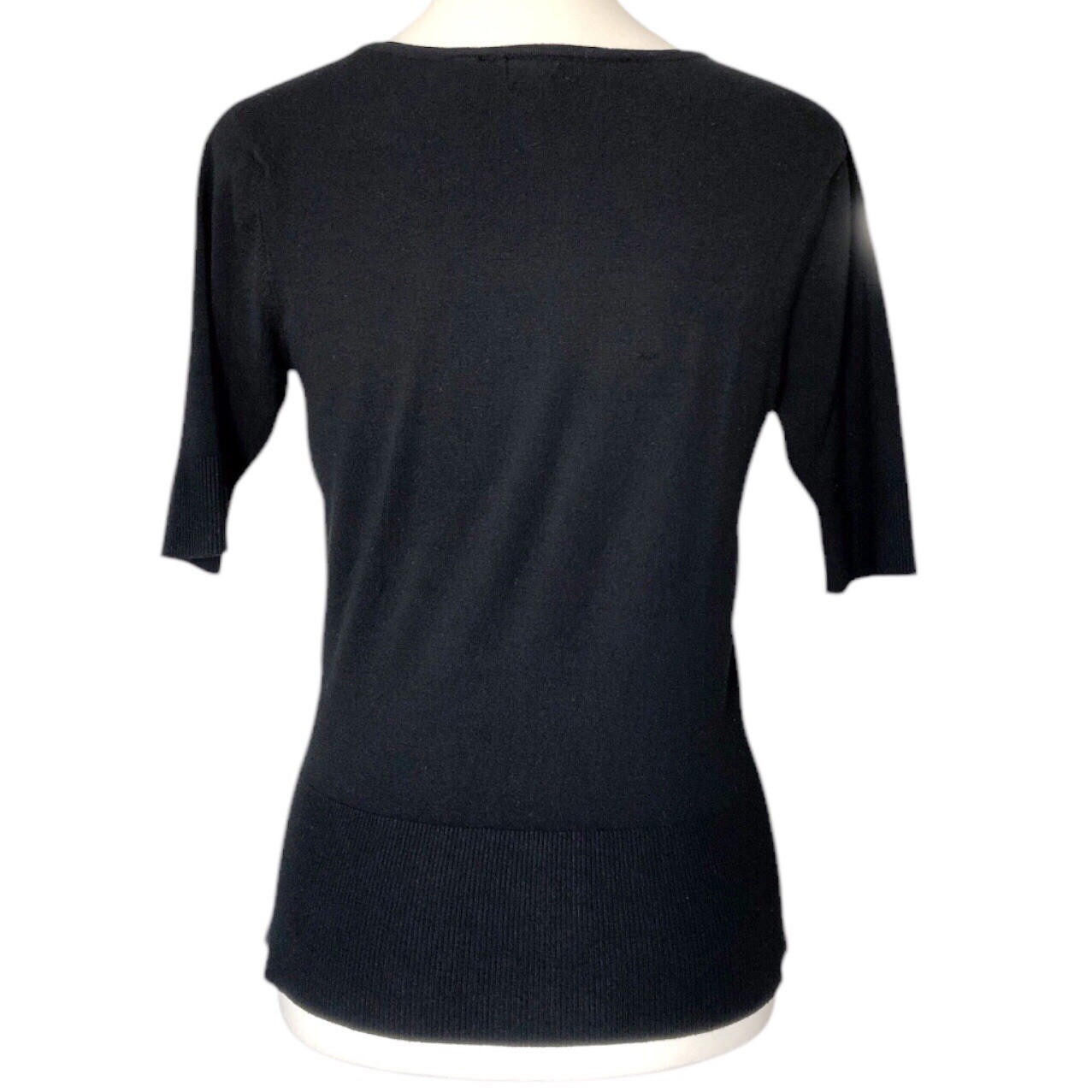 Mossimo Short Sleeve Sweater Black Plunging Neckline M - photo 5