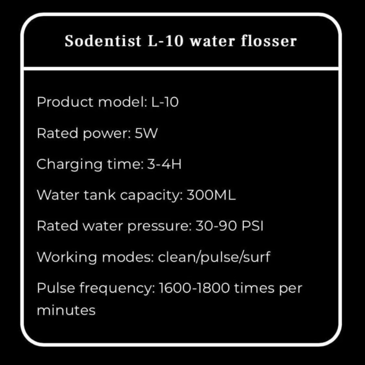 Sodentist BRAND NEW Intelligent Tooth Punch L10 Water Flosser - photo 5