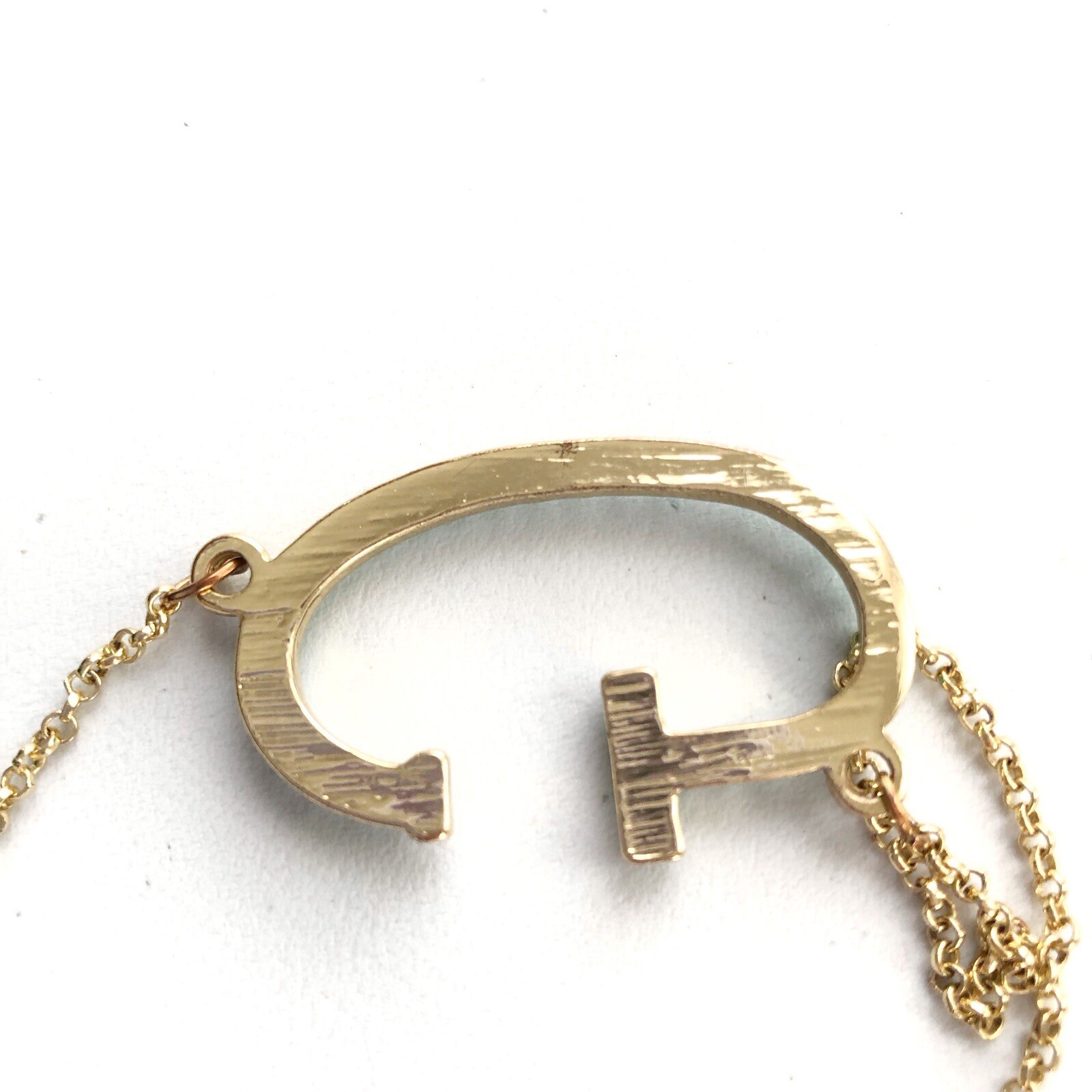 Plunder Jewelry "G" Initial Aqua and Gold Plated Vintage Necklac - photo 5
