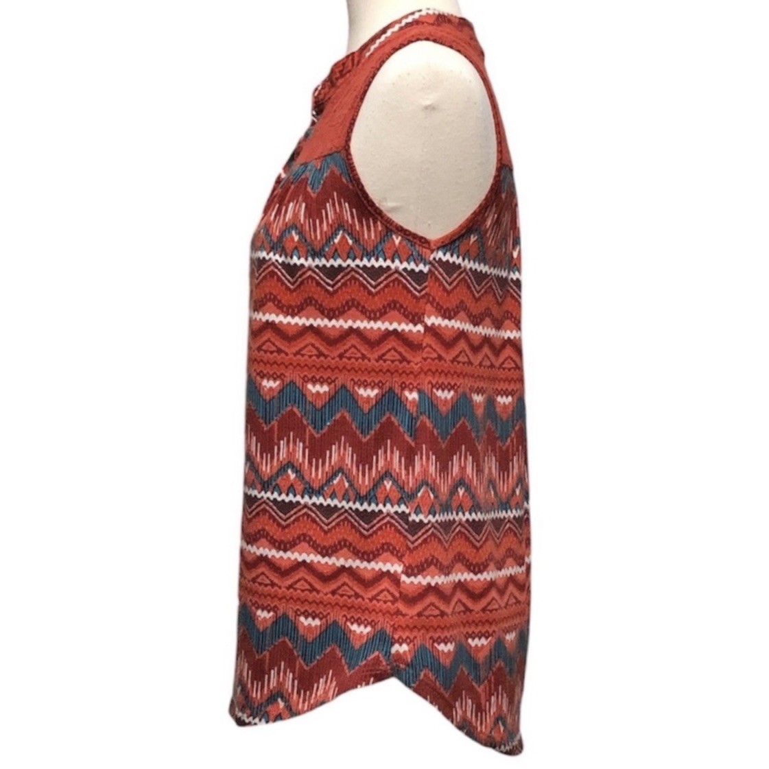 Absolutely Famous Sleeveless Top - Lace & Aztec Print - Size S - photo 3