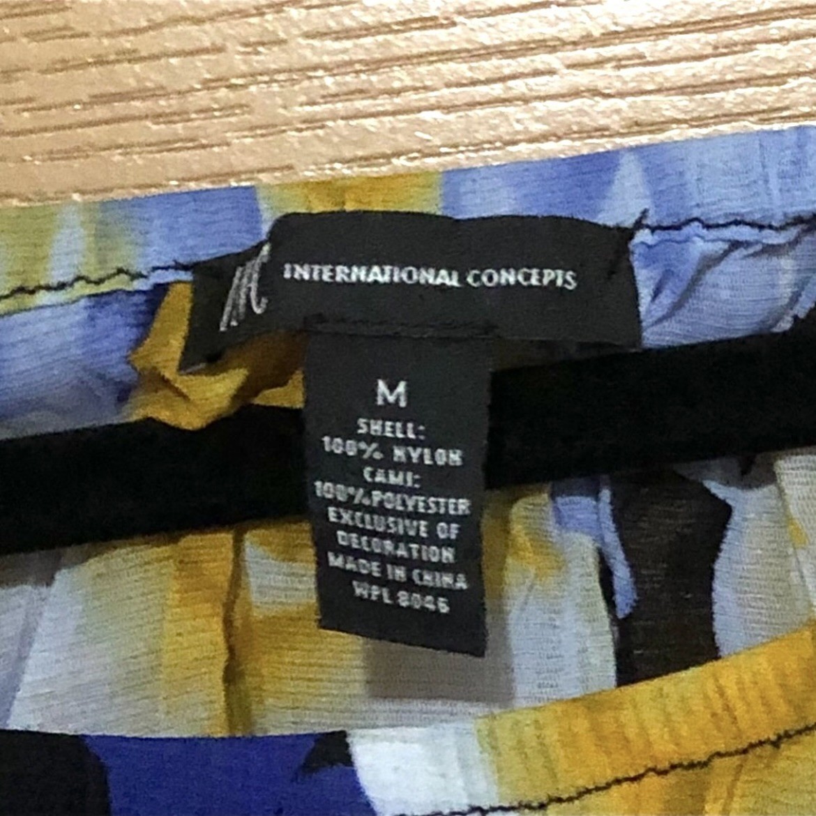 INC International Concepts Mesh Blouse Floral Blue Yellow Roses - photo 4