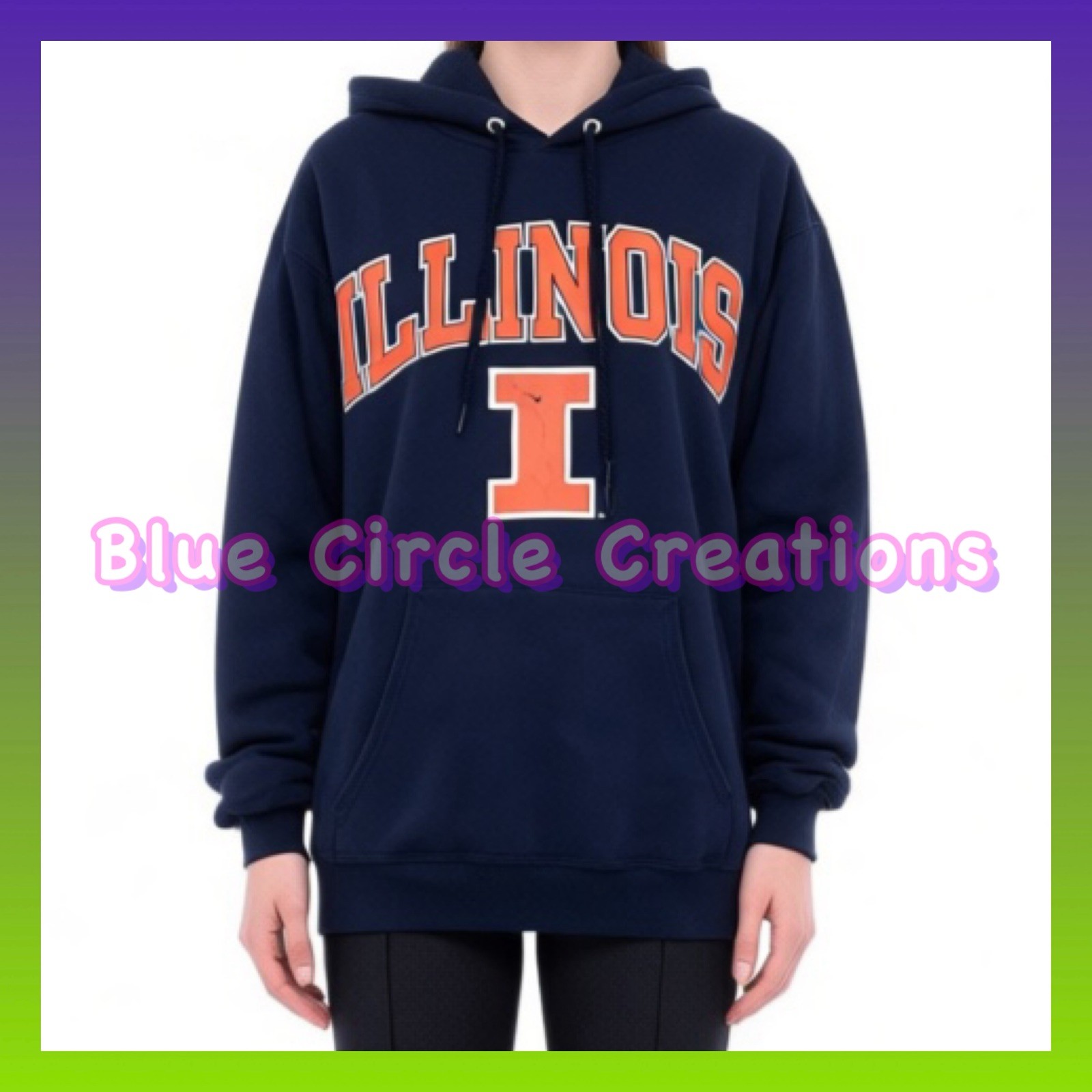 University of Illinois Fighting Illini Arch Logo Hoodie Navy S
