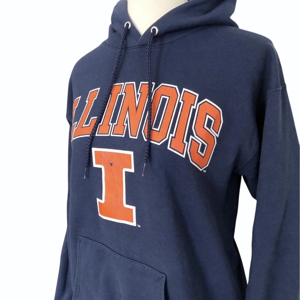 University of Illinois Fighting Illini Arch Logo Hoodie Navy S - photo 2
