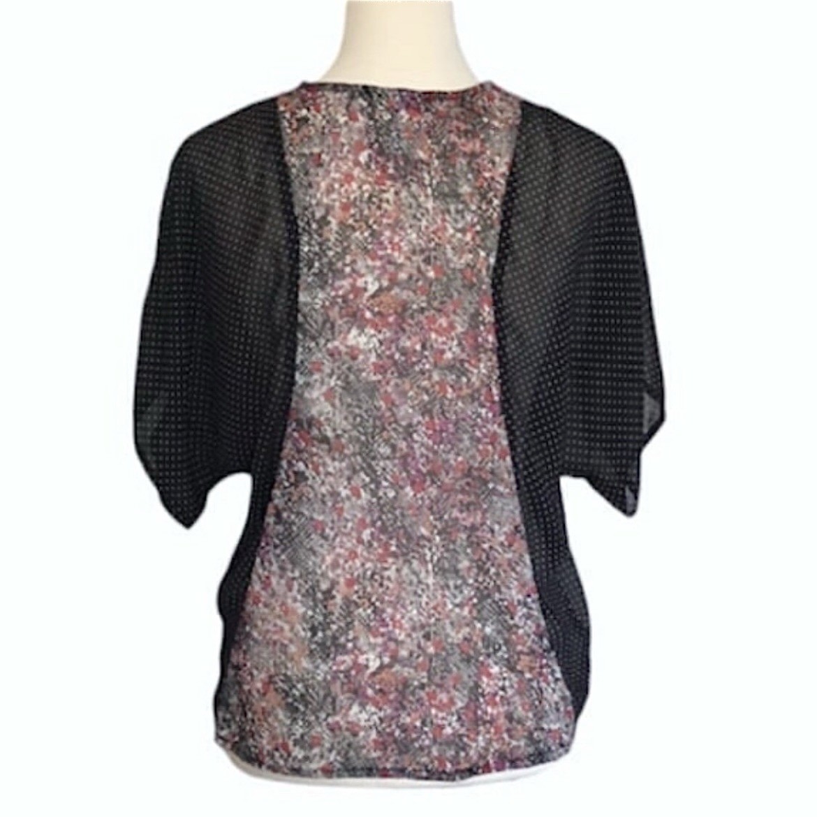 Xhilaration Sheer Floral Polka Dot Top - Size M - photo 5