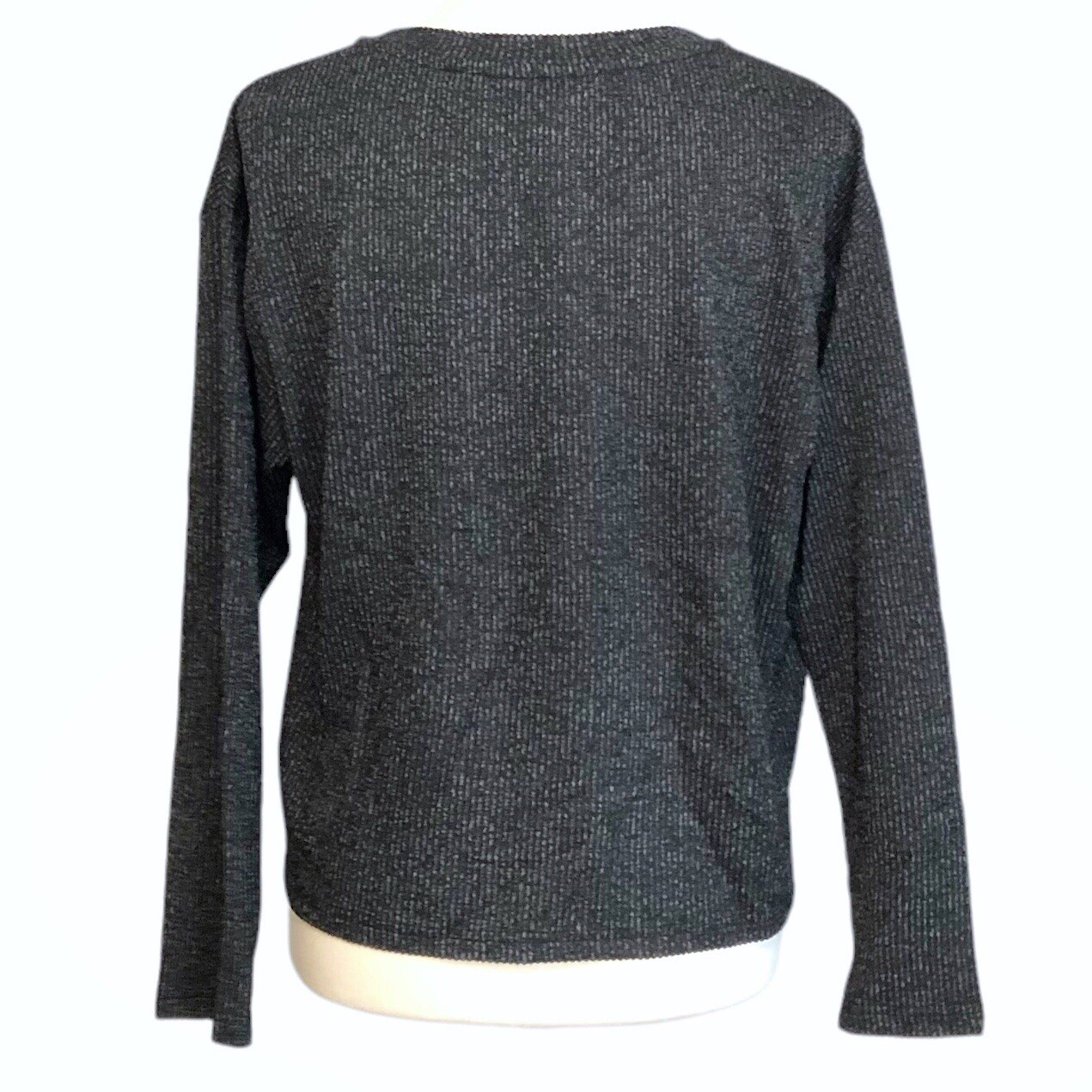 Time and Tru Women's V-Neck Knit Top/Sweater Charcoal M - photo 5